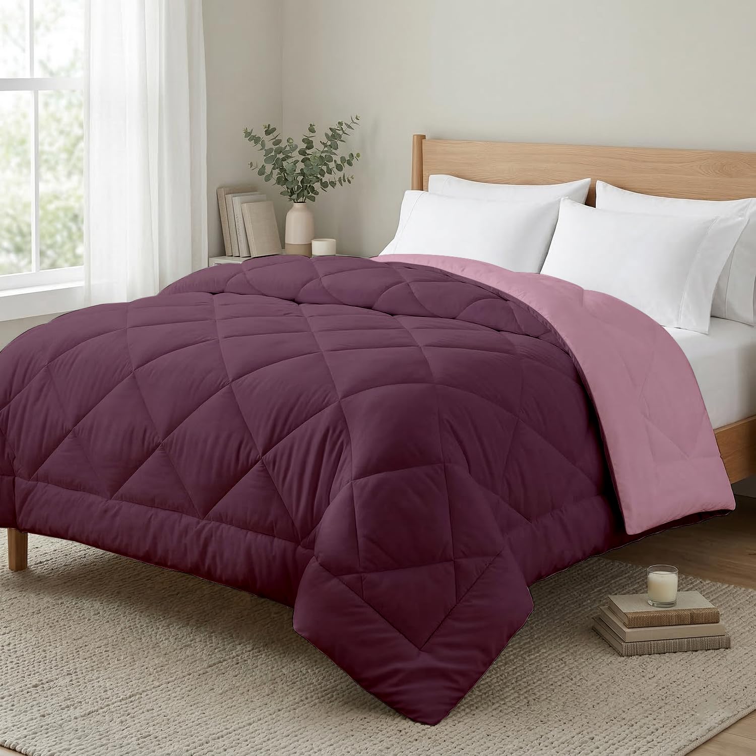 Ayka Reversible Ac Comforter 150 Gsm Lightweight Microfiber Summer Blanket For Double Bed (90X100 Inches) | Soft Cooling Quilt, 
