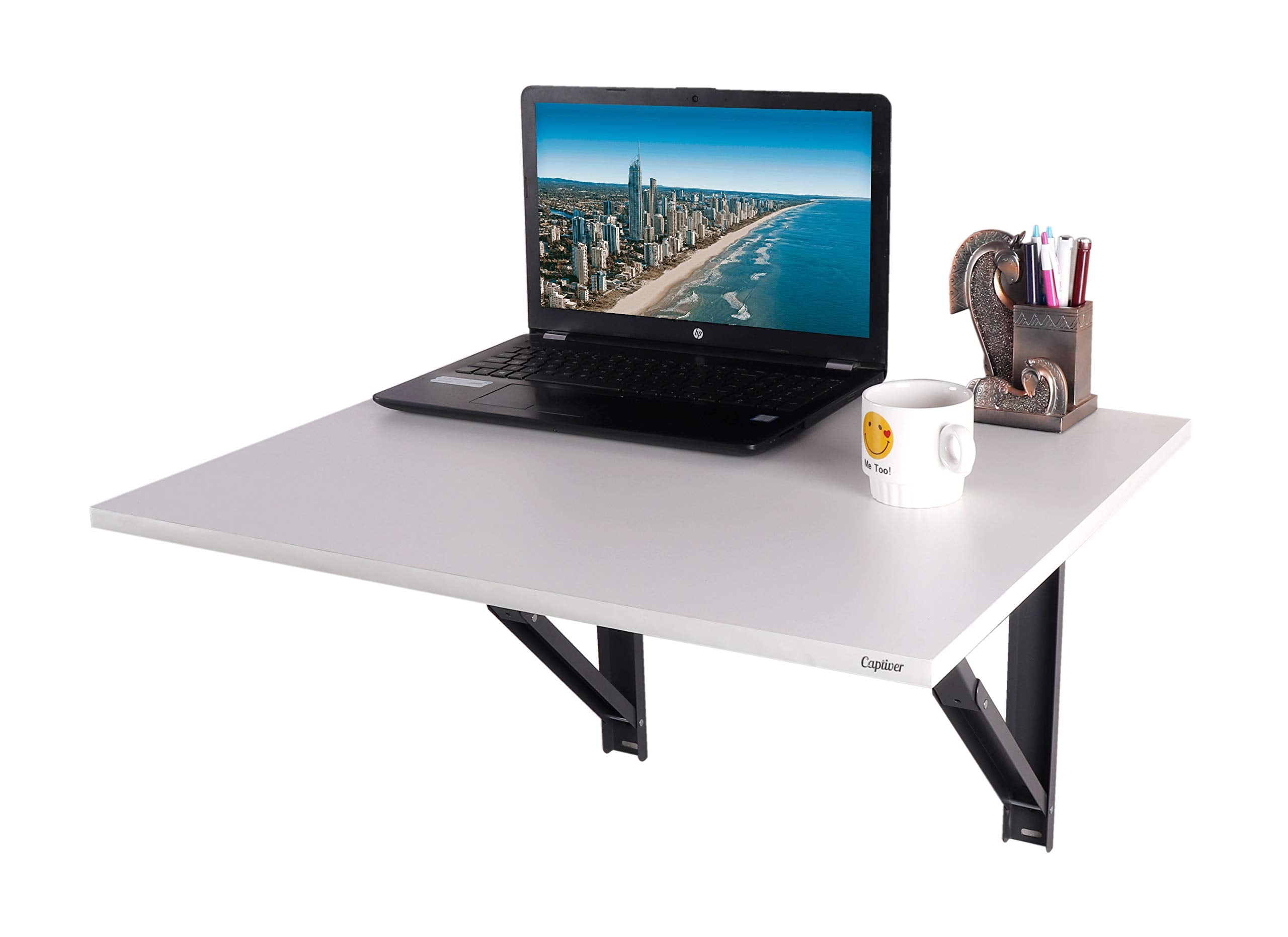 Madhuran Royal Engineered Wood Wall Mount Foldable Study Office Laptops Table (27X22 Inch White) Living Room Office Bedroom Kitc