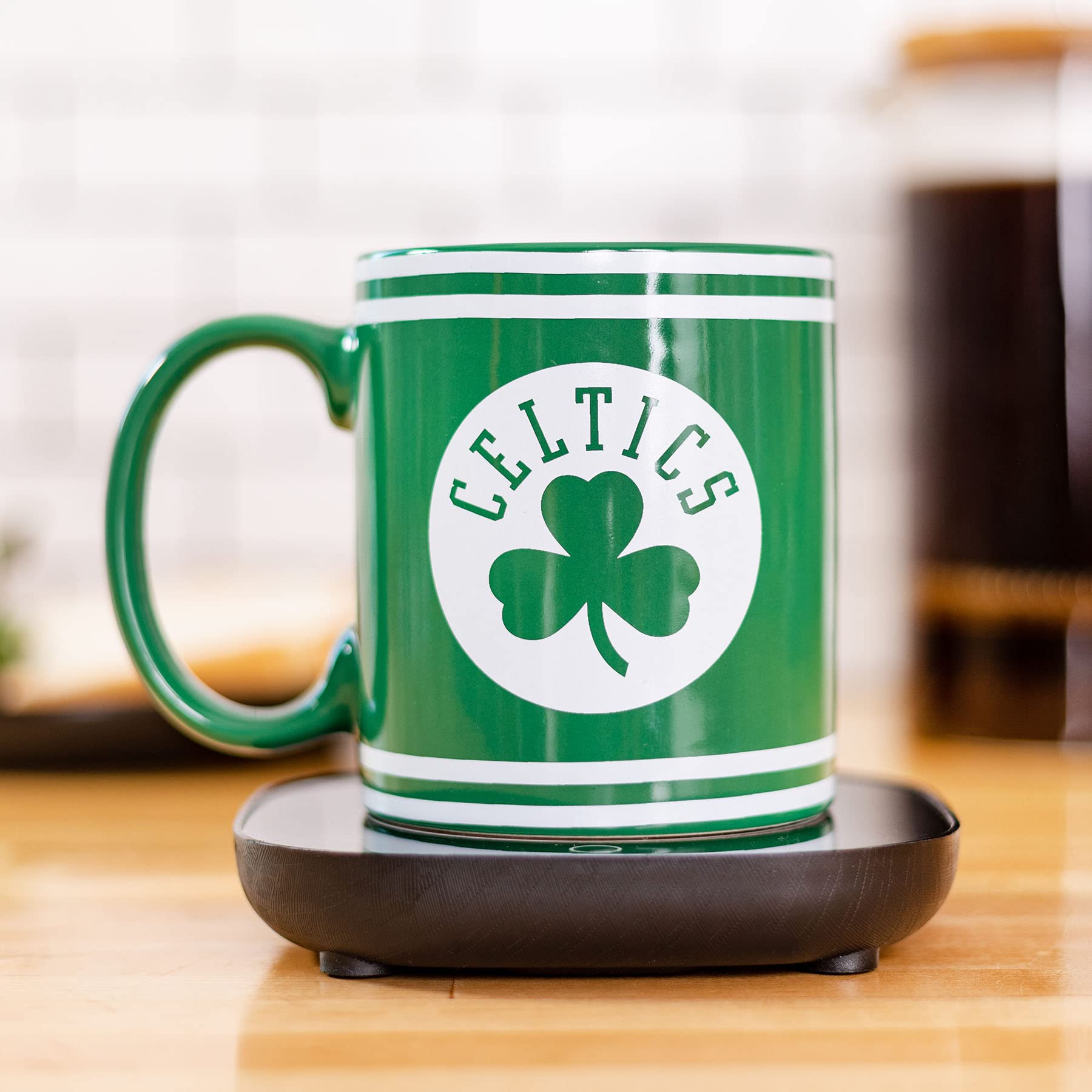 Uncanny Brands Nba Boston Celtics Logo Mug Warmer With Mug Keeps Your Favorite Beverage Warm - Auto Shut On/Off