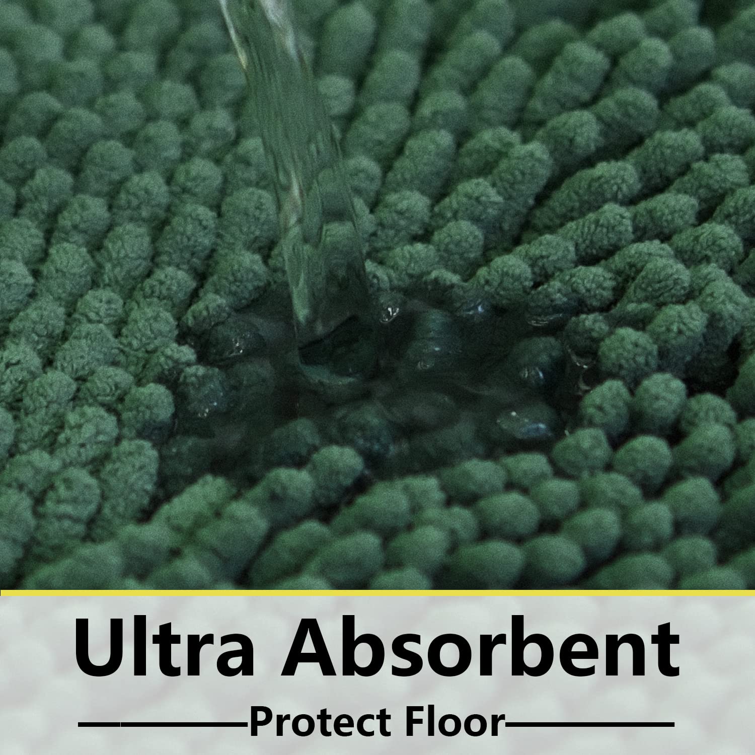 Boankodu Bathroom Rugs Sets 2 Piece, Extra Soft Chenille Bath Mat Absorbent Bathroom Rug, Bathroom Mat With Pvc Non-Slip Bottom,