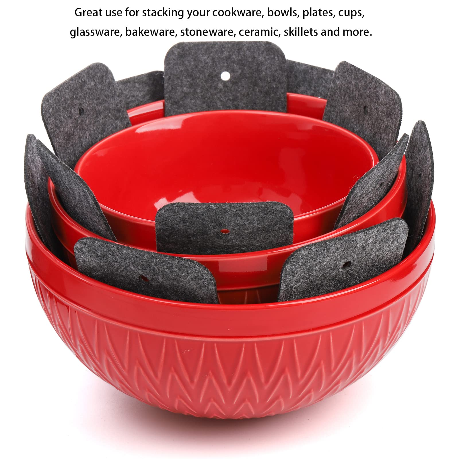 Cedilis Set of 40 Pan Pot Protectors  4 Different Size Cookware Protector  Thicker Pots and Pans Dividers  Anti-Slip Pans Pot Separator Pads to Avoid Scratching When Stacking