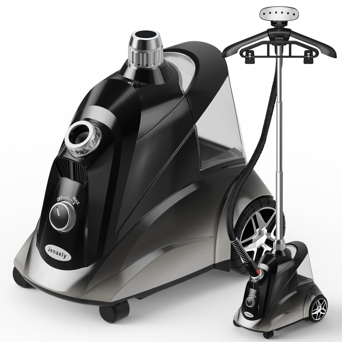 Steamer For Clothes, Jenaely 1500W Standing Garment Steamers, 35S Fast Heat-Up, 80 Mins Of Continuous Powerful Steam With 2.8L W