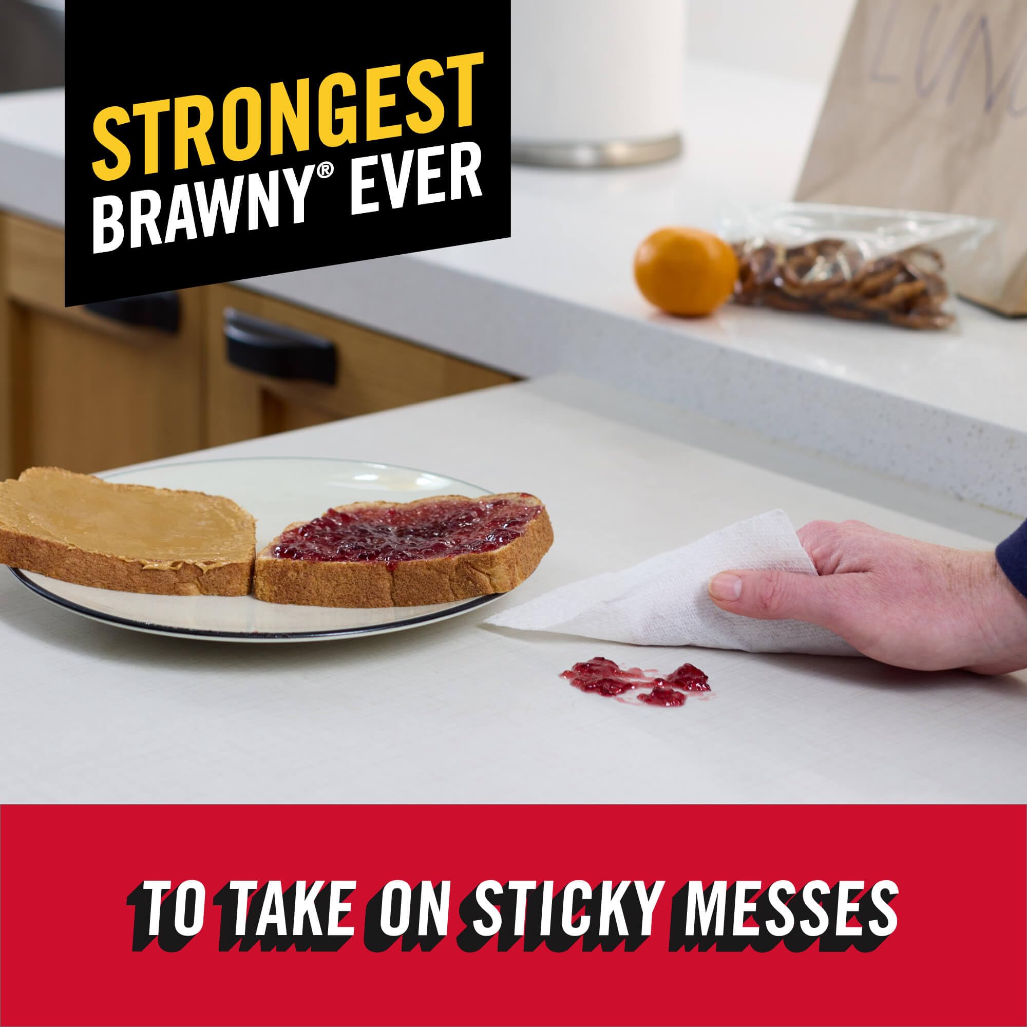 Brawny Tear-A-Square Paper Towels, 6 Triple Rolls = 18 Regular Rolls