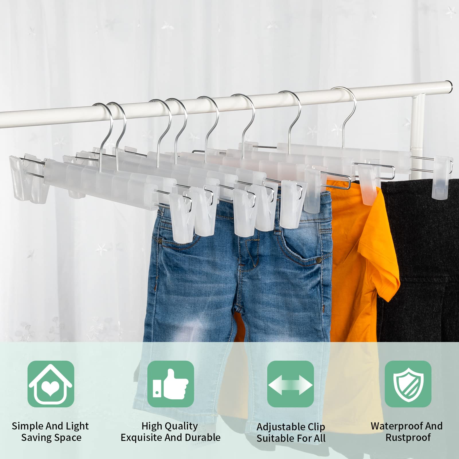 Lamitocs Skirt Hangers, Pants Hangers With Clips,360  Swivel Hooks Space Saving Hangers For Pants, Skirts, Clothes, Jeans (30 Pa