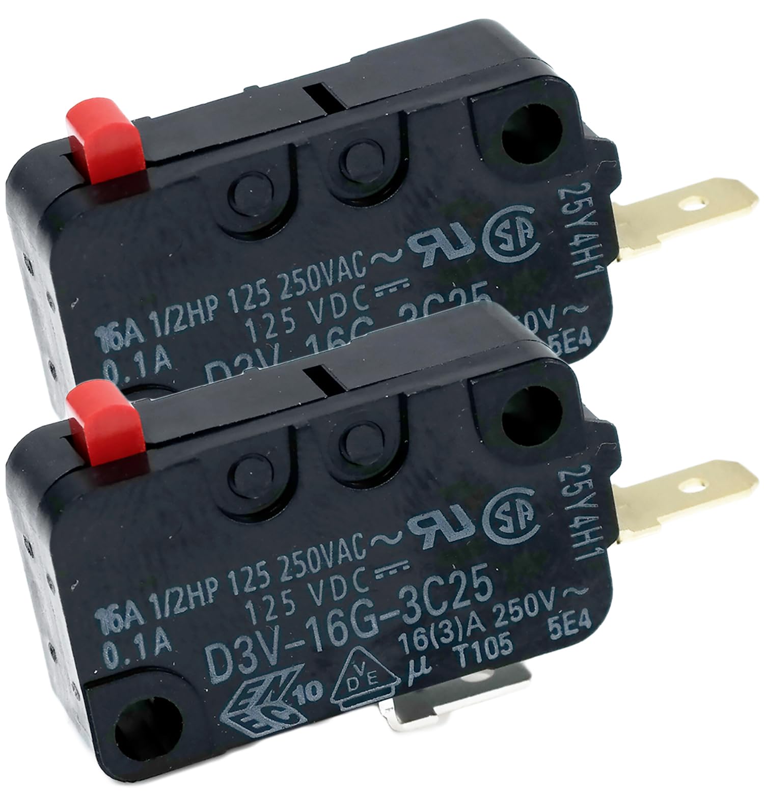 2-Pack (Mini Micro Switch) Microwave Oven Door Switch Replacements For Ge Kenmore Frigidaire Microwave 5304440026 Wb24X10029(Sps
