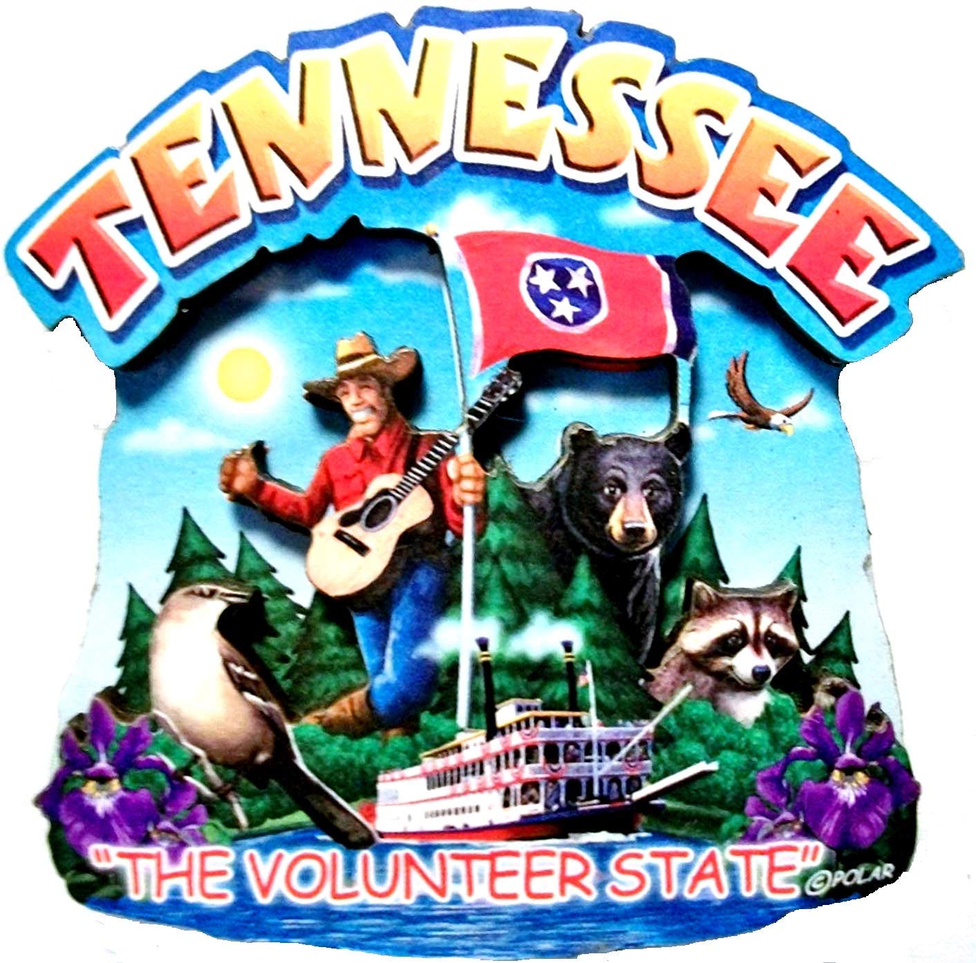 Tennessee State Montage Wood Fridge Magnet 2