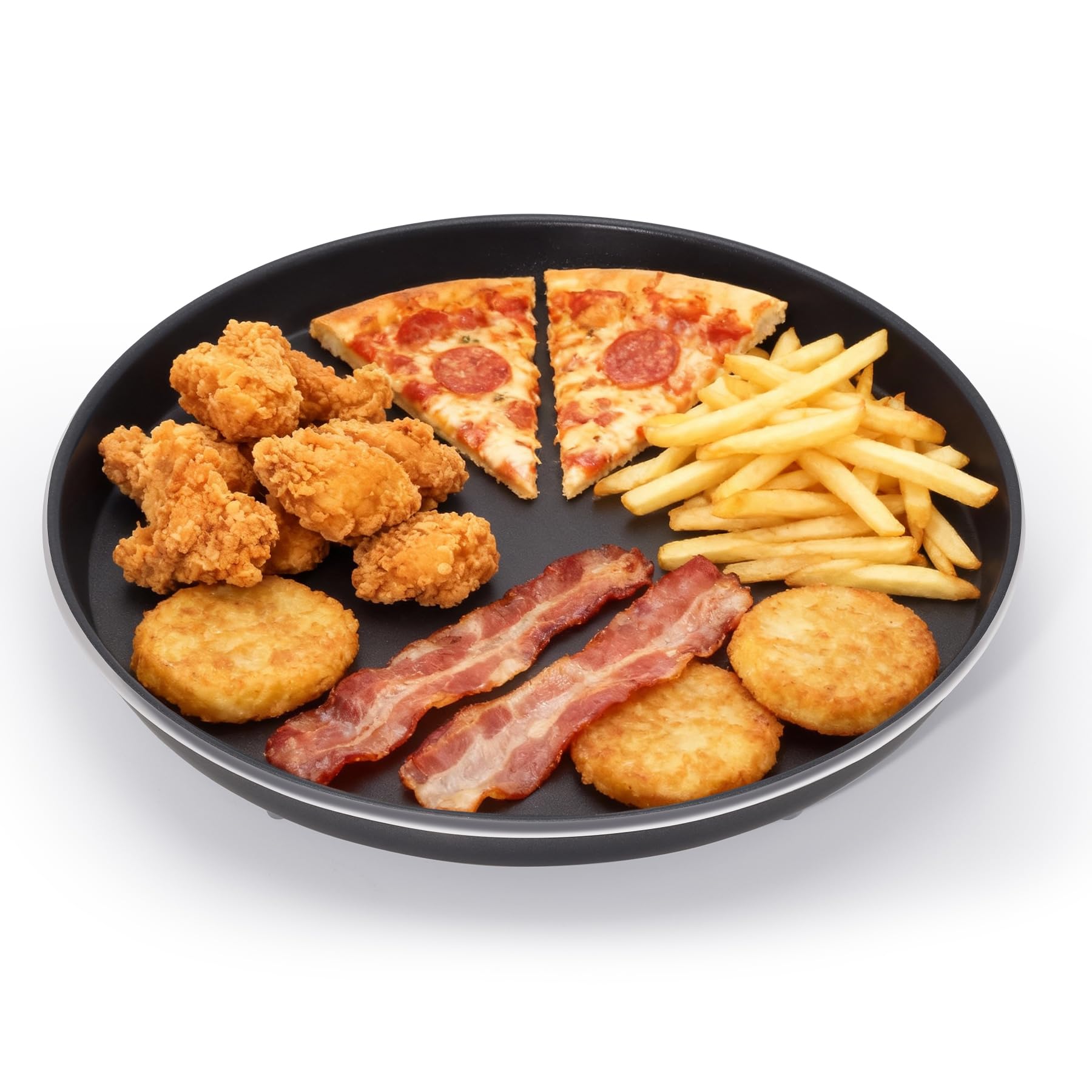 mico dingker 12.2 Inch Microwave Crisper Pan  Universal Browning Plate for Reheating Frozen Pizza, Chicken Nuggets, French Toas