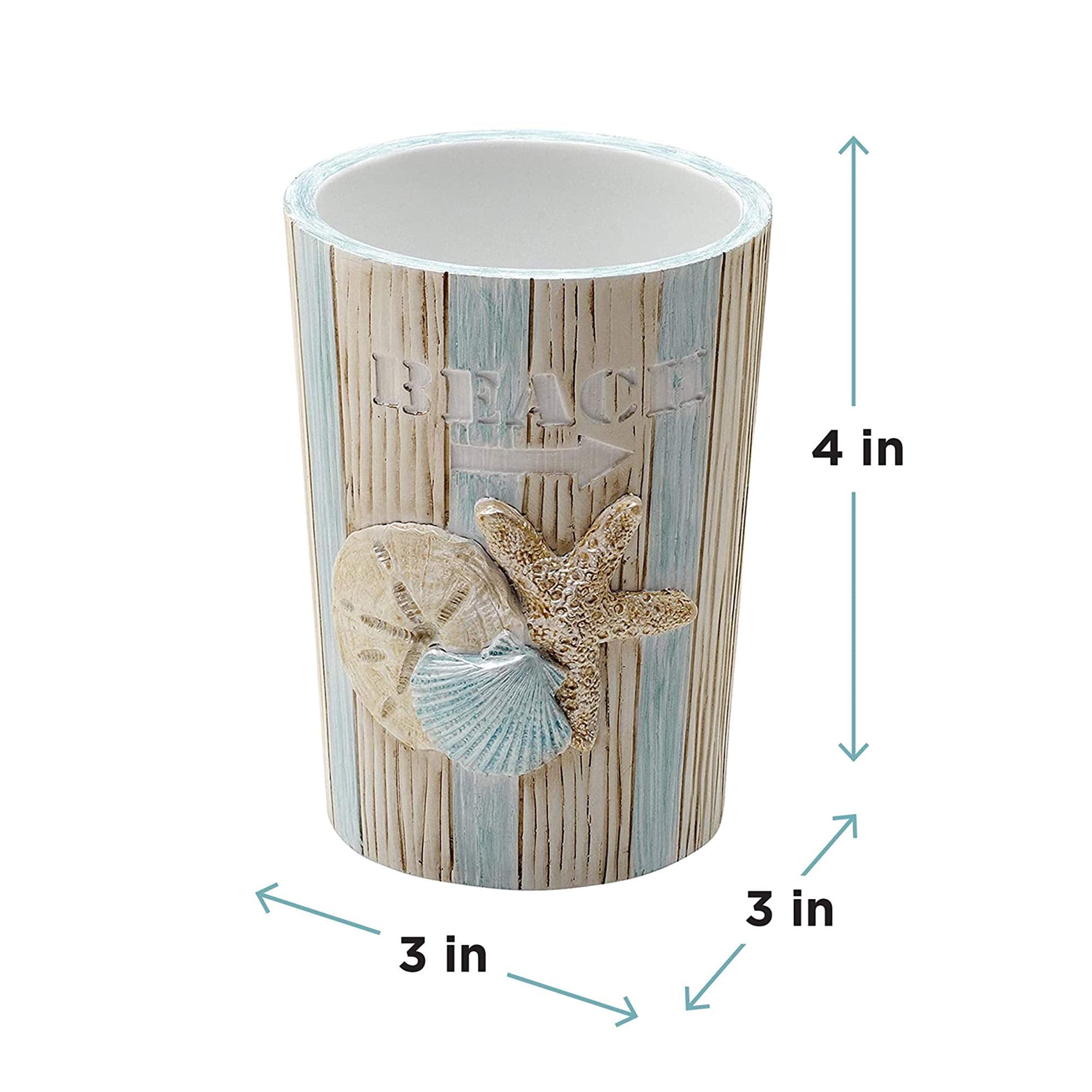 Zenna Home Seaside Serenity Tumbler, 1 Count (Pack Of 1), Brown, Blue, White