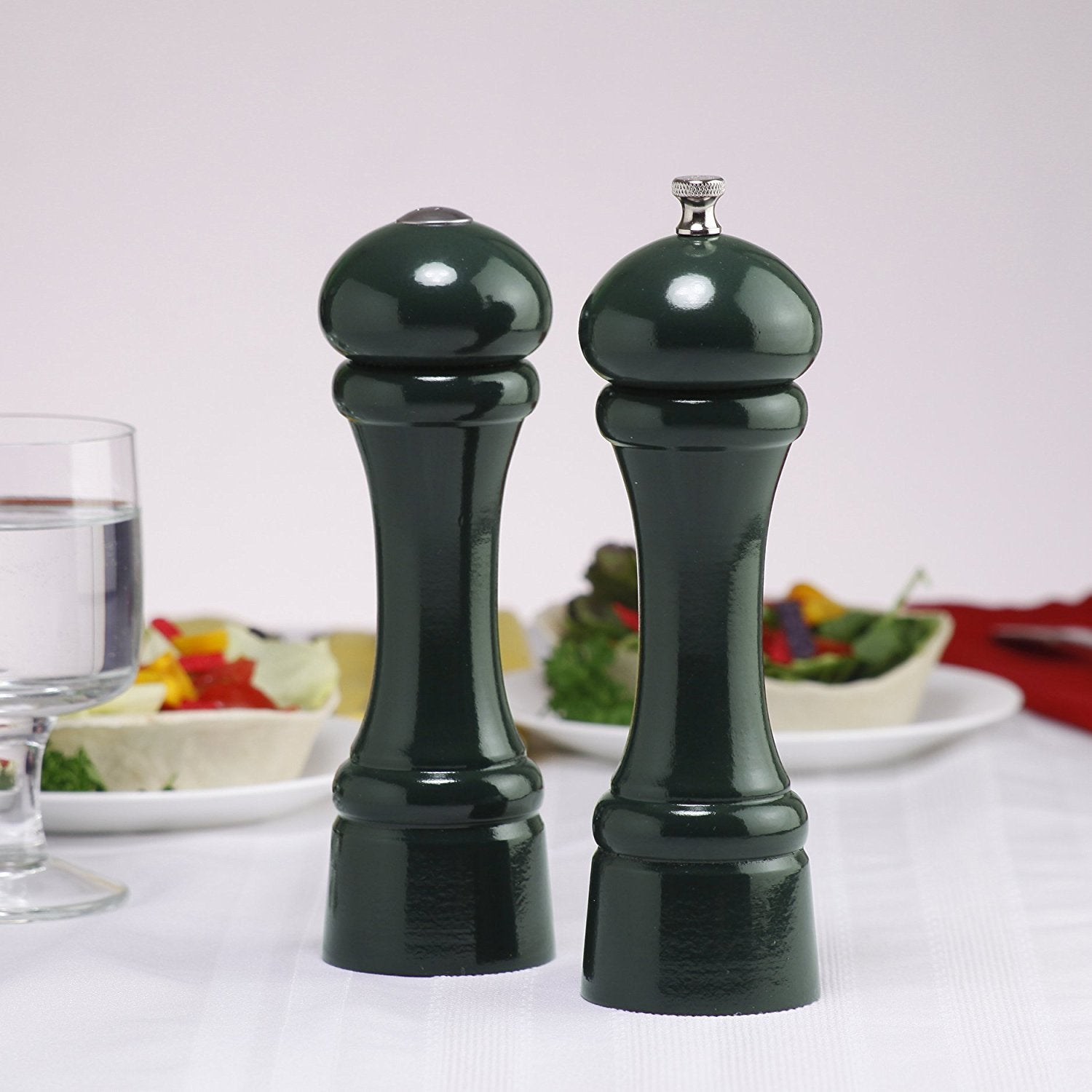 Chef Specialties 8 Inch Windsor Pepper Mill And Salt Shaker Set - Forest Green
