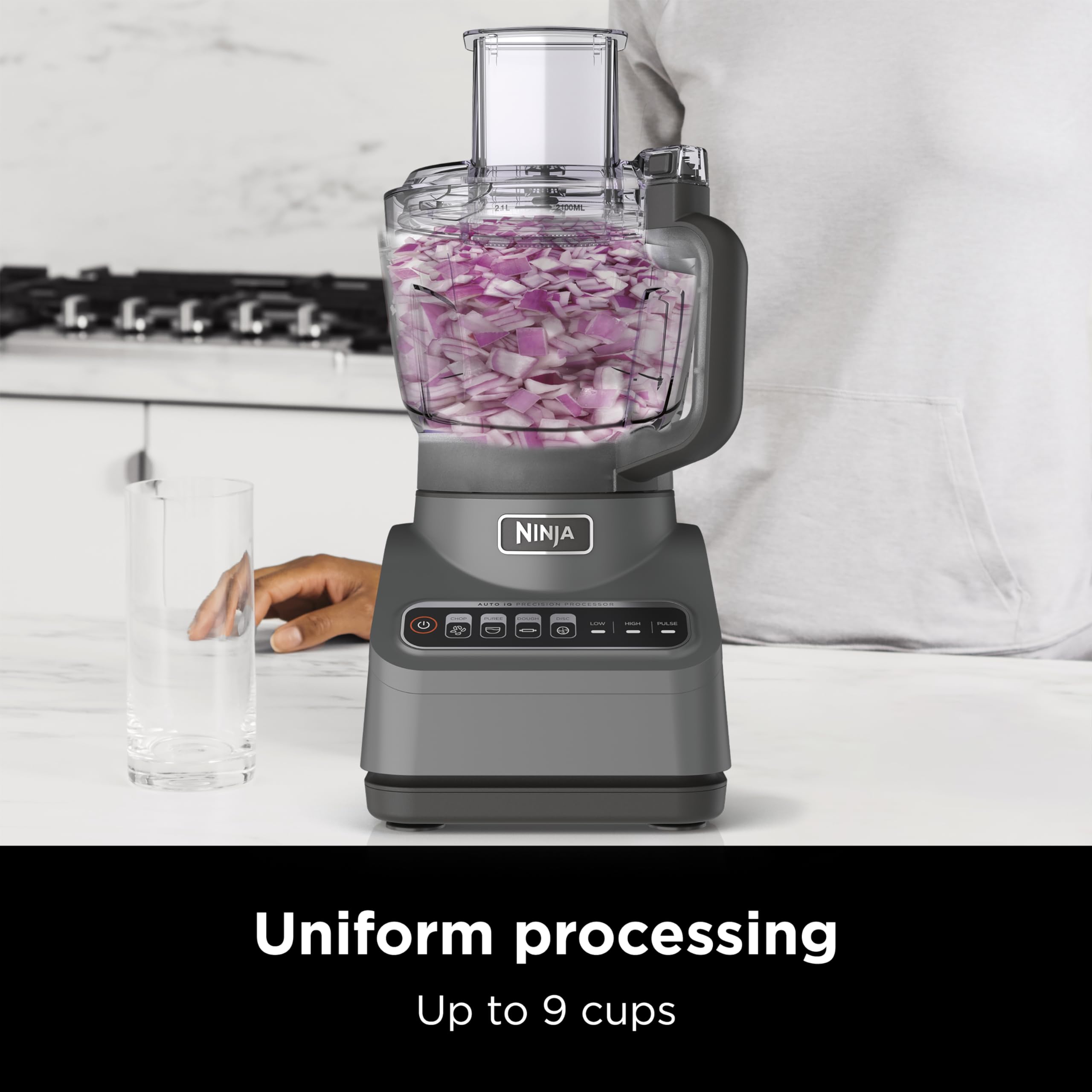Ninja BN601 Professional Plus Food Processor, 1000 Peak Watts, 4 Functions for Chopping, Slicing, Purees & Dough with 9-Cup Proc