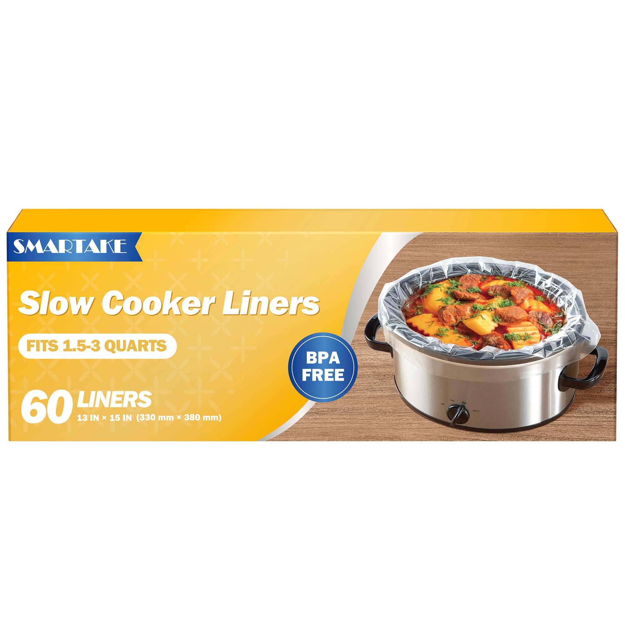 Smartake Slow Cooker Liners, Crock Pot Liners 13''X 15'' Crockpot Liners Disposable, Crockpot Bags Liners Small Size Fit 1.5Qt T