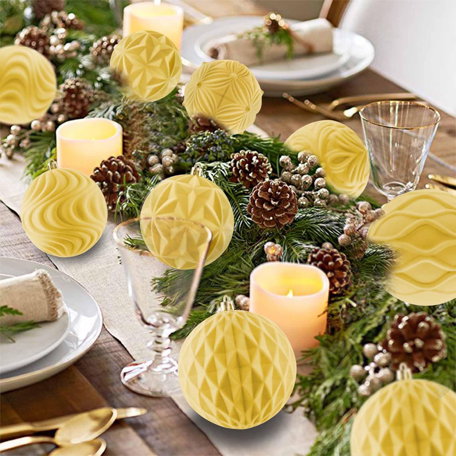 Lanpn 4 Pcs 6 Large Christmas Ornaments, Oversized Velvet Xmas Tree Ball, Big Flocked Christmas Tree Ornament, Shatterproof Plas