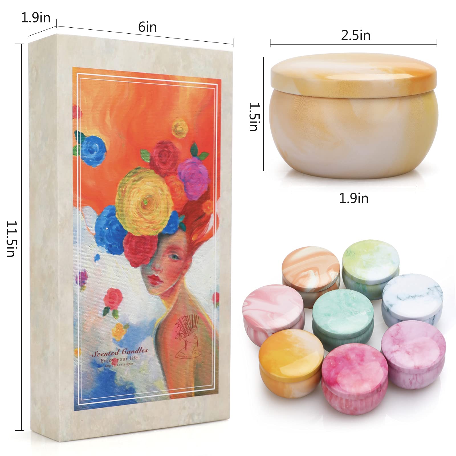 Scented Candles Gifts for Women, 8 Pack Candles for Home Scented, Soy Scented Candles for Home, Aromatherapy Candle Gifts Set fo