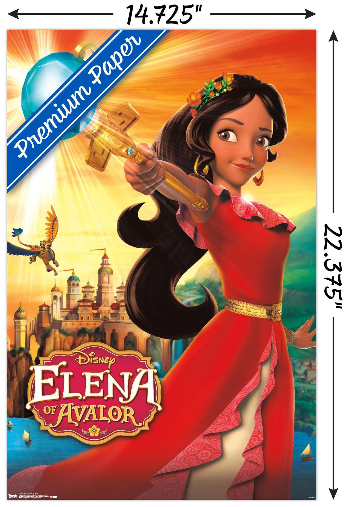 Trends International Disney Elena Of Avalor - One Sheet Wall Poster, 14.725'' X 22.375'', Premium Poster & Mount Bundle