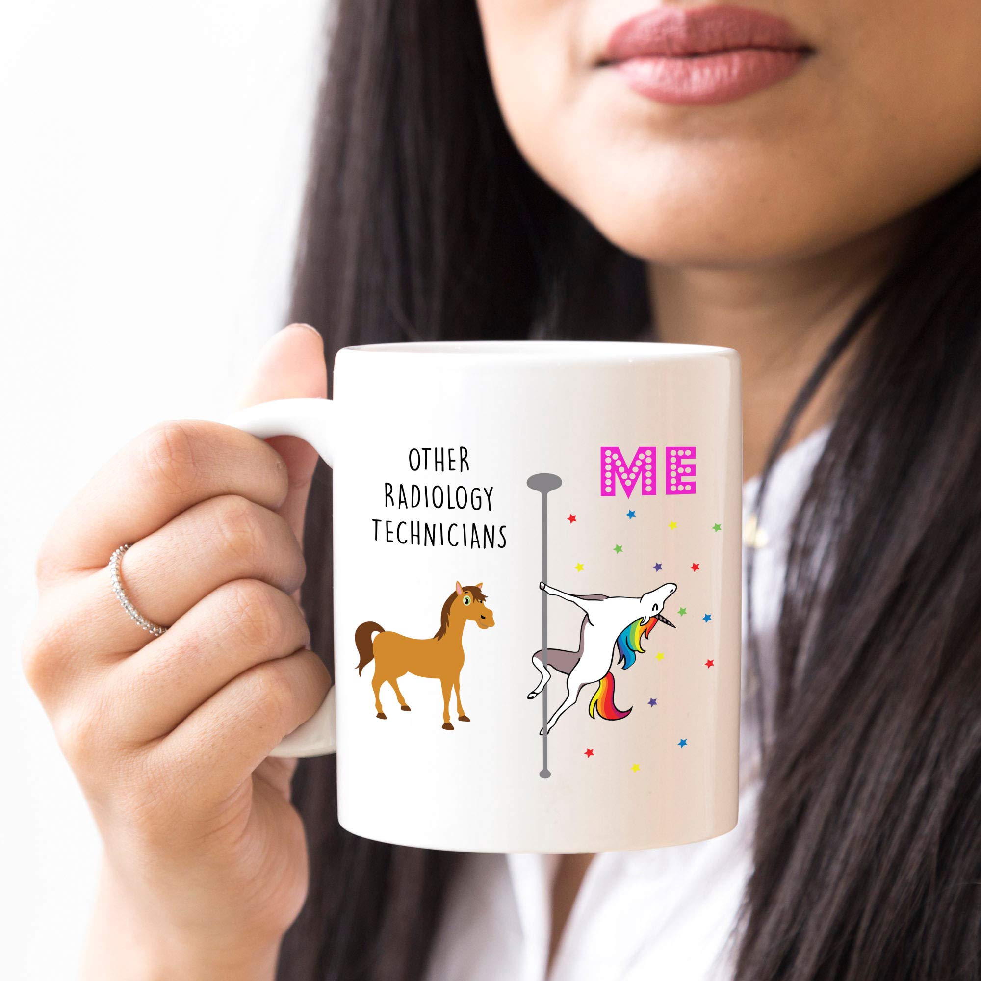 YouNique Designs Radiology Technician Coffee Mug, 11 Ounces, White, Unicorn Mug for Radiologist, Radiology Tech Gifts (White)