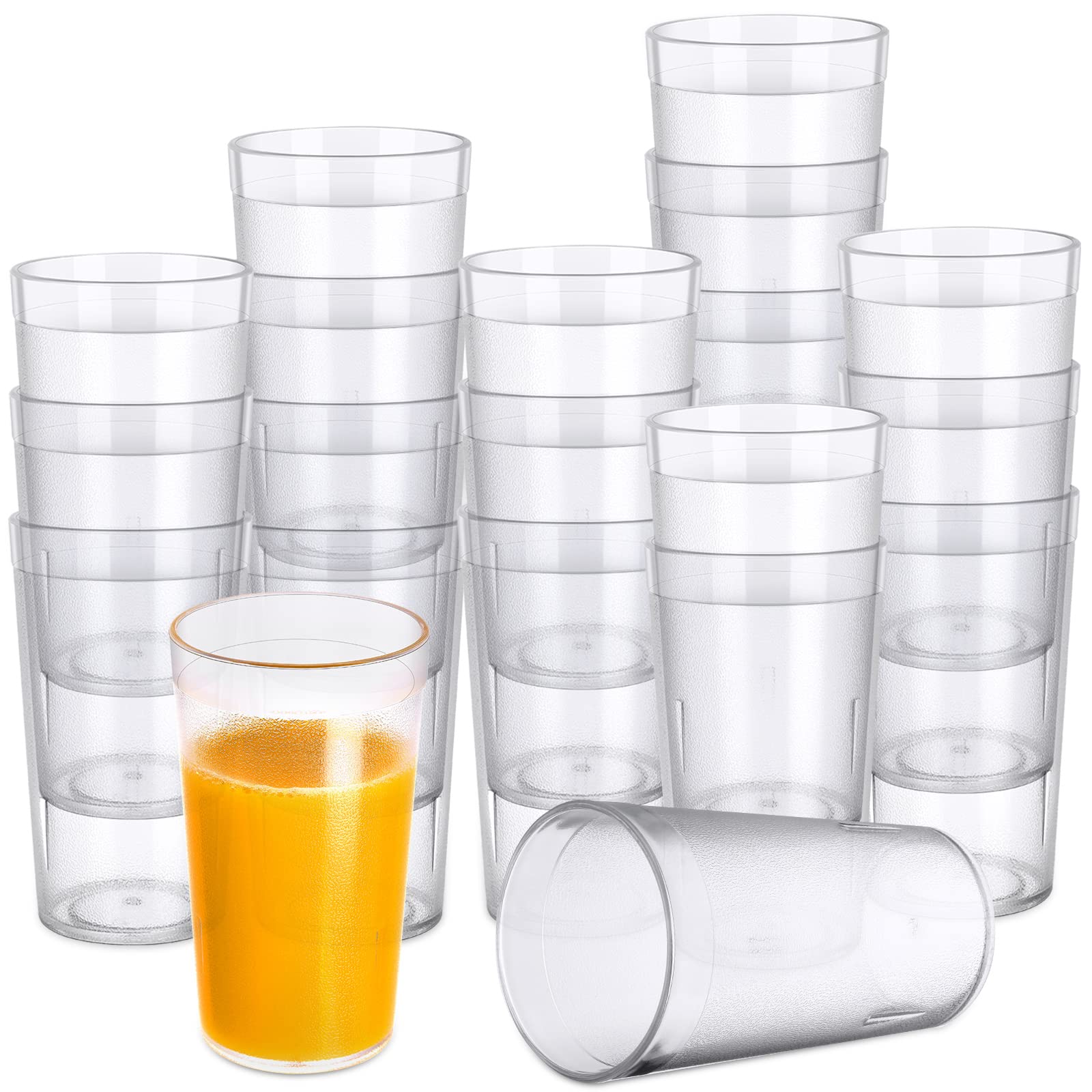 Sumind 48 Pack 12 oz Tumblers Reusable Plastic Cup Clear Restaurant Cups