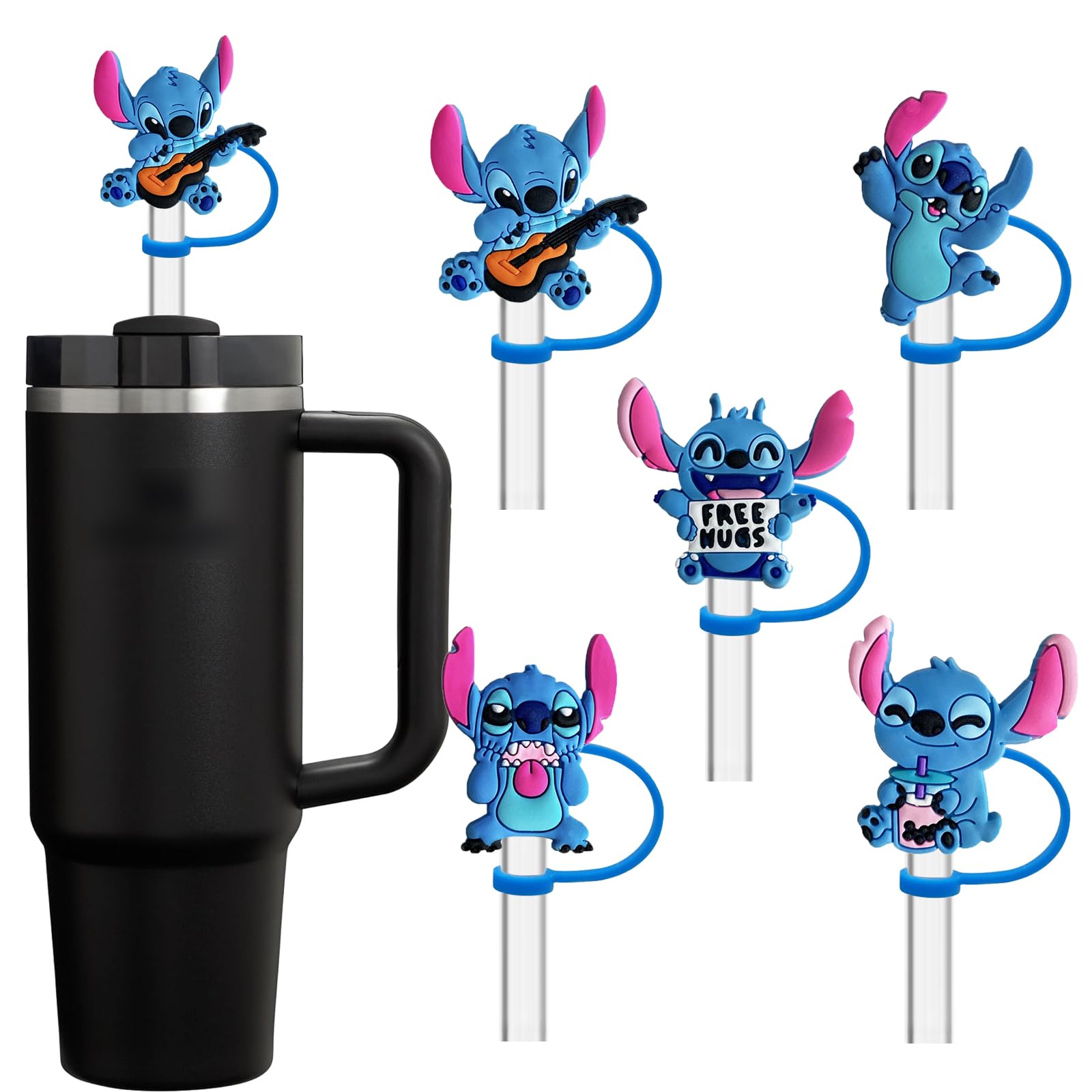 YKIAMGH 5 Pack Silicone Straw Toppers for Stanley Cup 40 30 oz, Reusable Dust-Proof Straw Cover Cap, Straw Accessories for Water