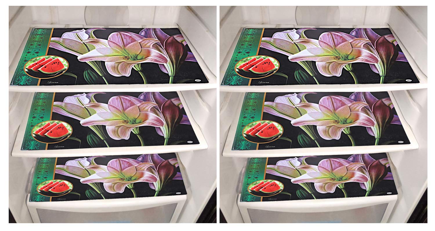 Kuber Industries Pvc 6 Pieces Reversible Fridge Drawer Mats (Multi) -Ctktc07109
