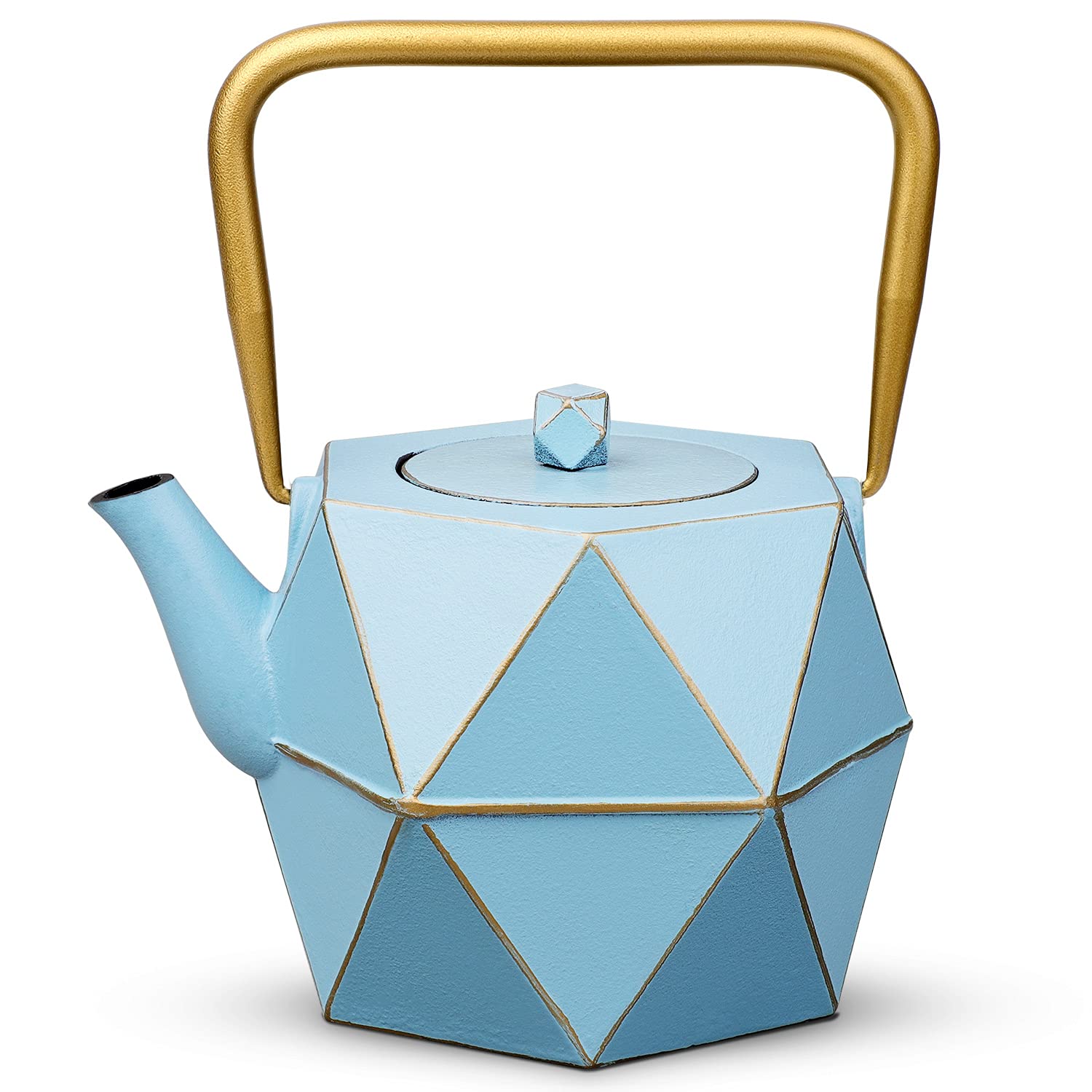 Toptier Cast Iron Teapot, Stovetop Safe Japanese Cast Iron Tea Kettle, Diamond Design Tea Pot with Removable Infuser for Loose T