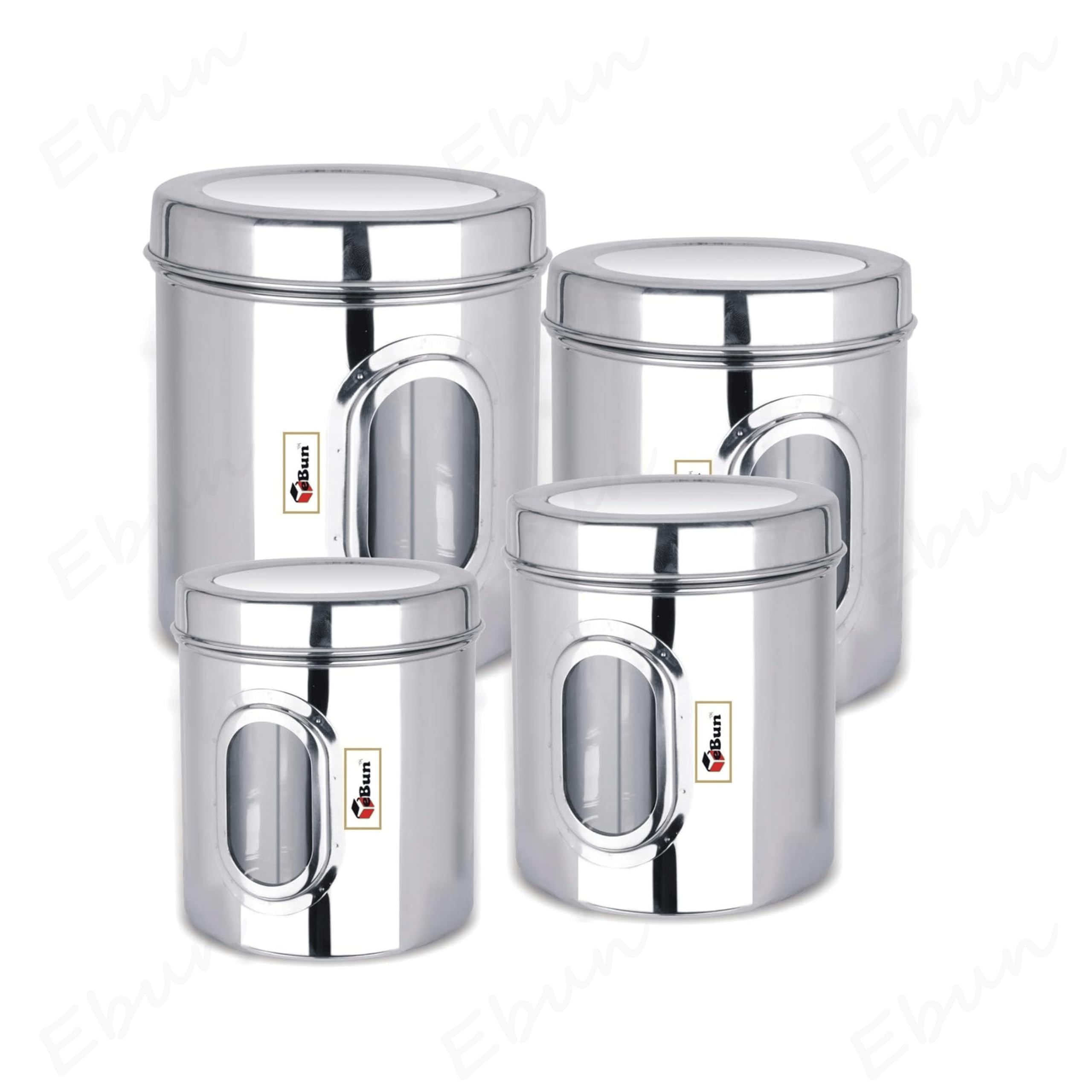 Ebun Heavy Gauge See Through Stainless Steel Containers For Kitchen|Stainless Steel Dabba Set For Kitchen|Steel Container|2.5 Kg