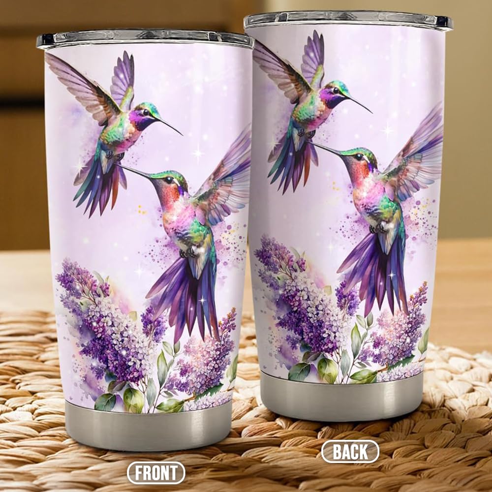 Hummingbird Tumbler 20oz Stainless Steel Insulated Travel Mug Cup for Women Girls Grandma Mom Hummingbird Gifts for Birthday Chr