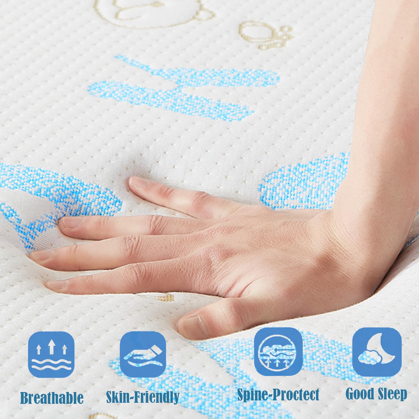 Ouui 6 Inch Full Mattress, Removable Washable Cover Cooling Memory Foam Medium Feel, Bed-In-A-Box, Certipur-Us Certified