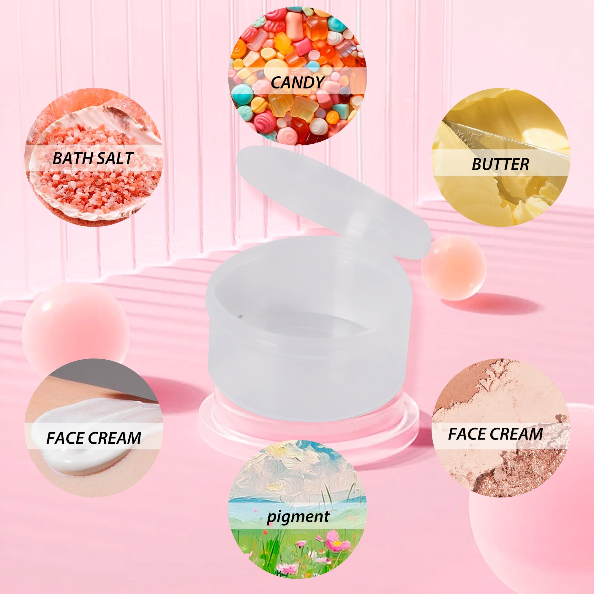 Zfyoung 9Pcs Plastic Cosmetic Jar 35G/35Ml Clear Case With Snap Lids Portable,Travel Storage Cosmetic Samples Beauty Products Mi