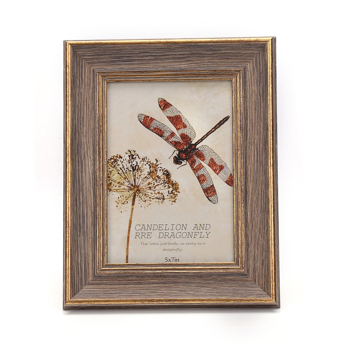 5x7 Inches Vintage Feel Rustic Picture Frame For Tabletop or Wall Hanging with Glass Front (5x7, Brown)