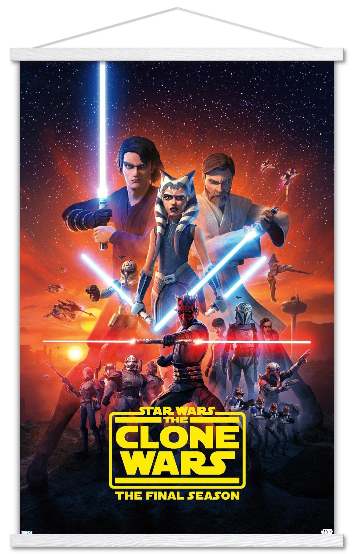 Trends International Star Wars: The Clone Wars - Season 7 Key Art Wall Poster, 22.375'' X 34'', Premium Print And White Hanger B