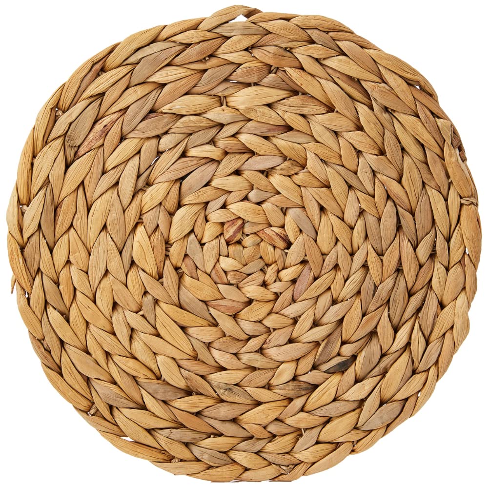 creative Tops 12-inch Round Natural Water Hyacinth Weave Placemats Tablemats  Set of 4