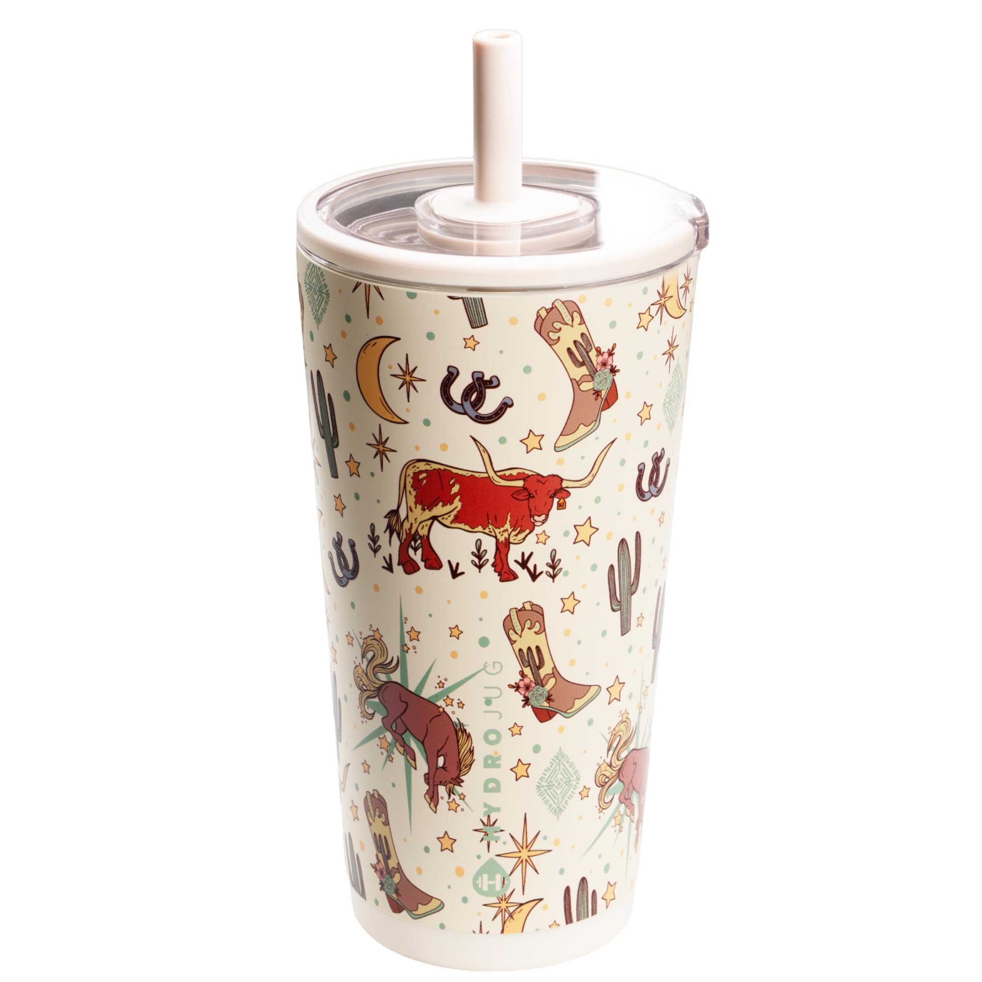 HydroJug Everyday Tumbler 20 oz - Ceramic-Lined Insulated Tumbler with Straw and Soft-Touch Lid, Cup Holder Friendly, Double-Wal
