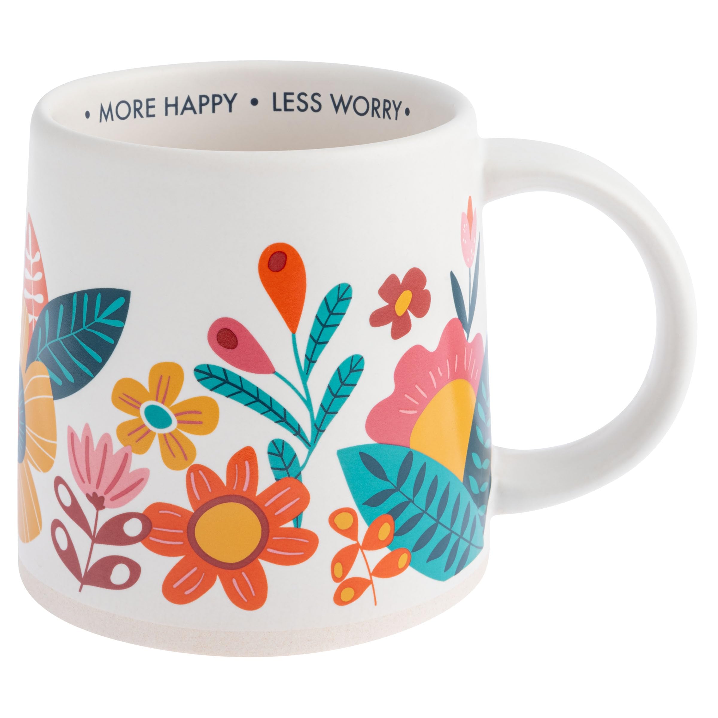 Karma, 14 oz Shelly Mug - Cute Coffee and Tea Mug - Ceramic Coffee Mugs for Women and Men, More Happy