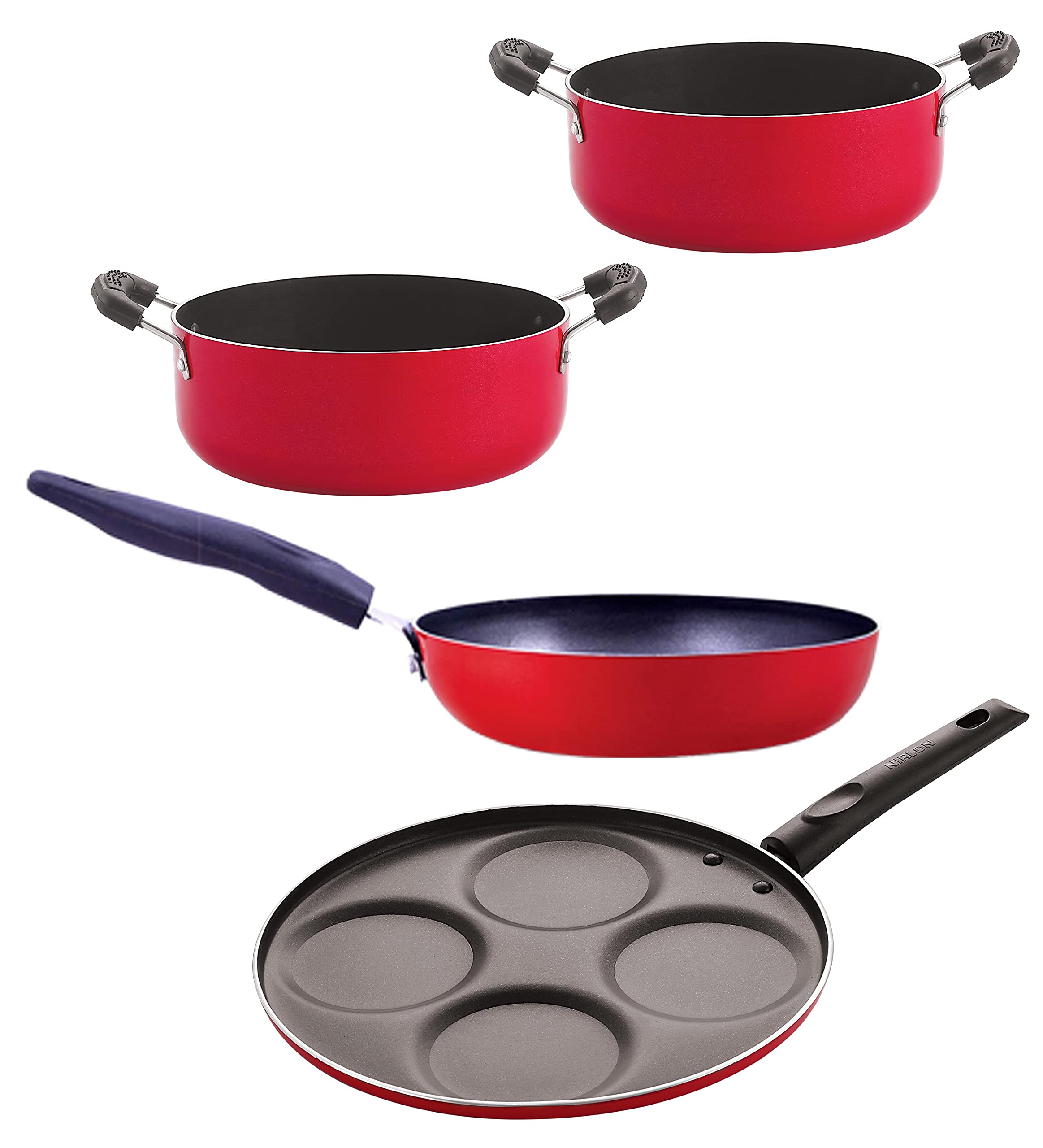 Nirlon Dishwsher Safe Non Stick Gift Cookware Set, 4 Pieces(Cvg_Up4_Cs20_Cs24)