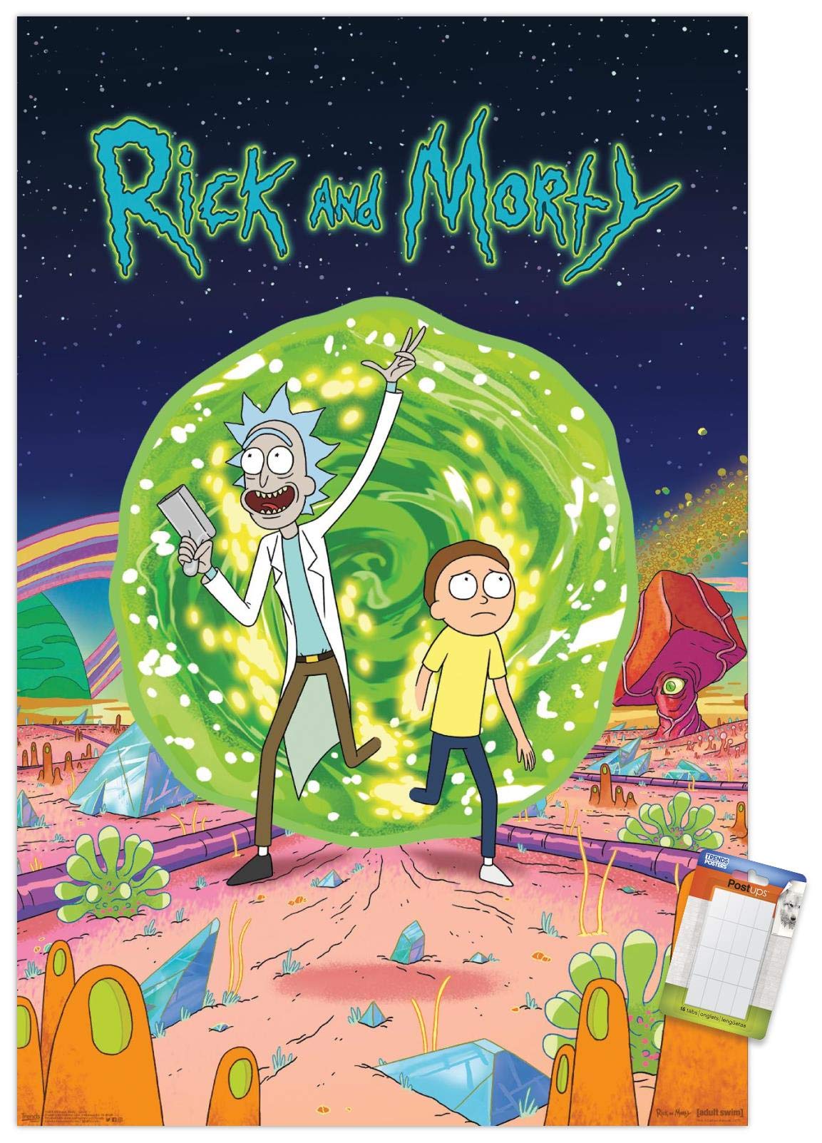 Trends International Rick And Morty - Cover Wall Poster, 22.375'' X 34'', Premium Poster & Mount Bundle