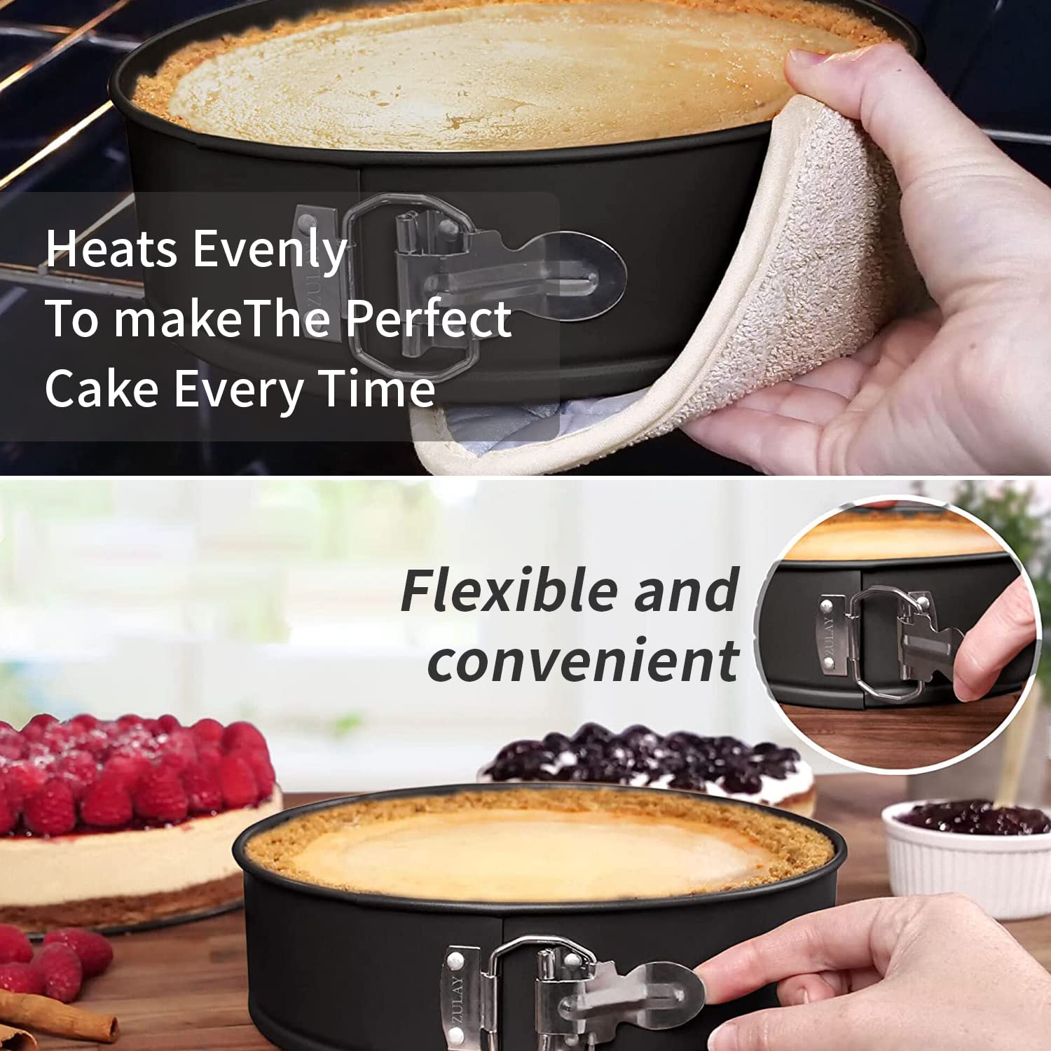 Springform Cake Pan Set,Nonstick Leakproof 3 Pcs Cake Pan Bakeware For Cheesecake, Tier Wedding Cakes, And More - Removable Bott