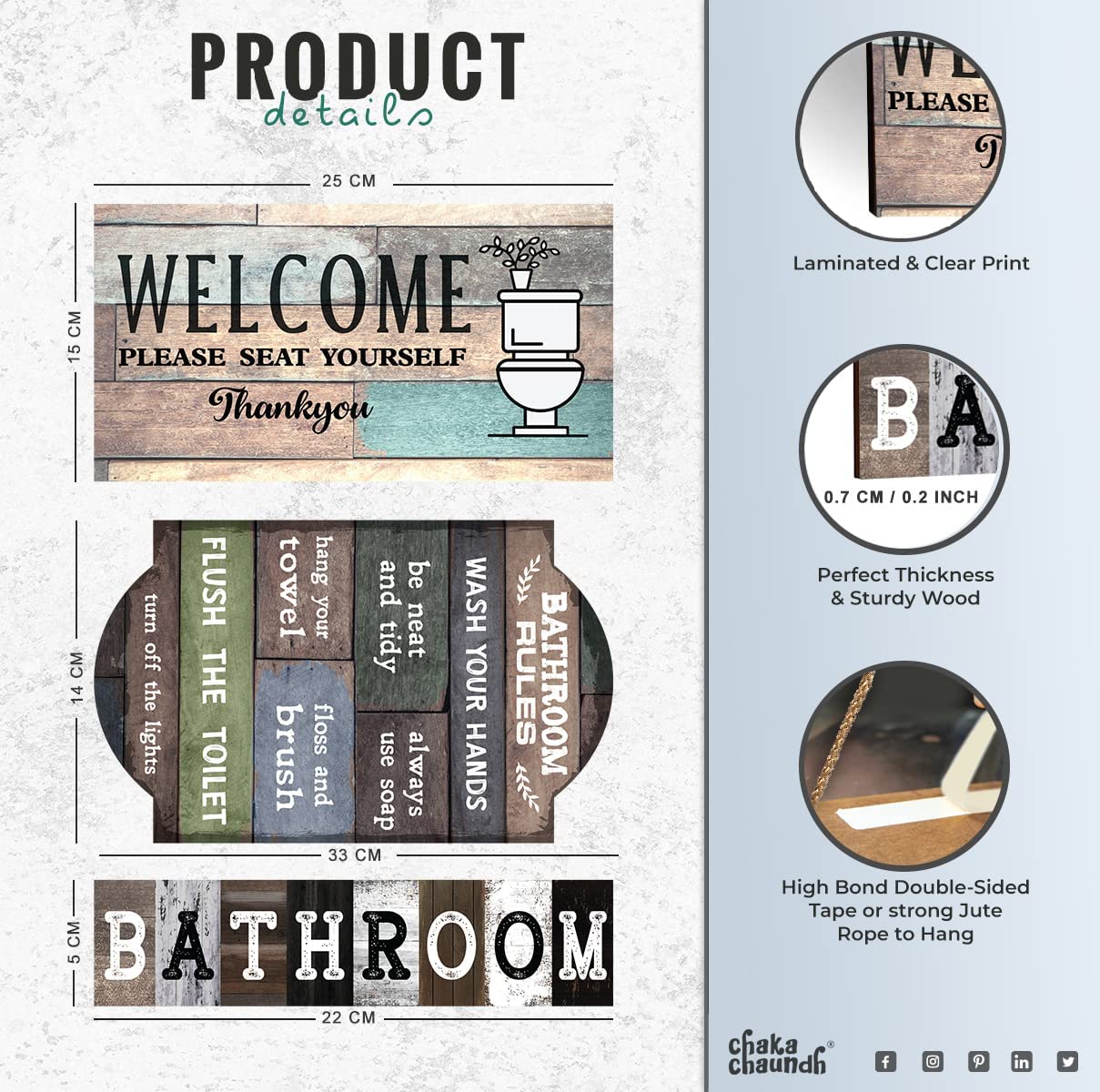 Chaka Chaundh - bathroom poster - bathroom posters with frame - bathroom quotes framed posters - bathroom etiquette poster - bat