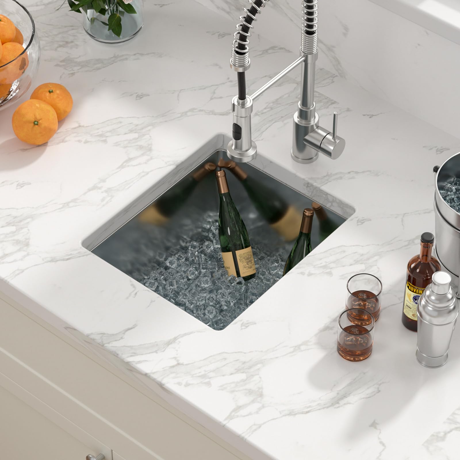 13 Bar Sink Undermount - Sarlai 13''X15'' Undermount Sink Single Bowl 16 Gauge Stainless Steel 9 Inch Deep Bar Prep Sink Small K