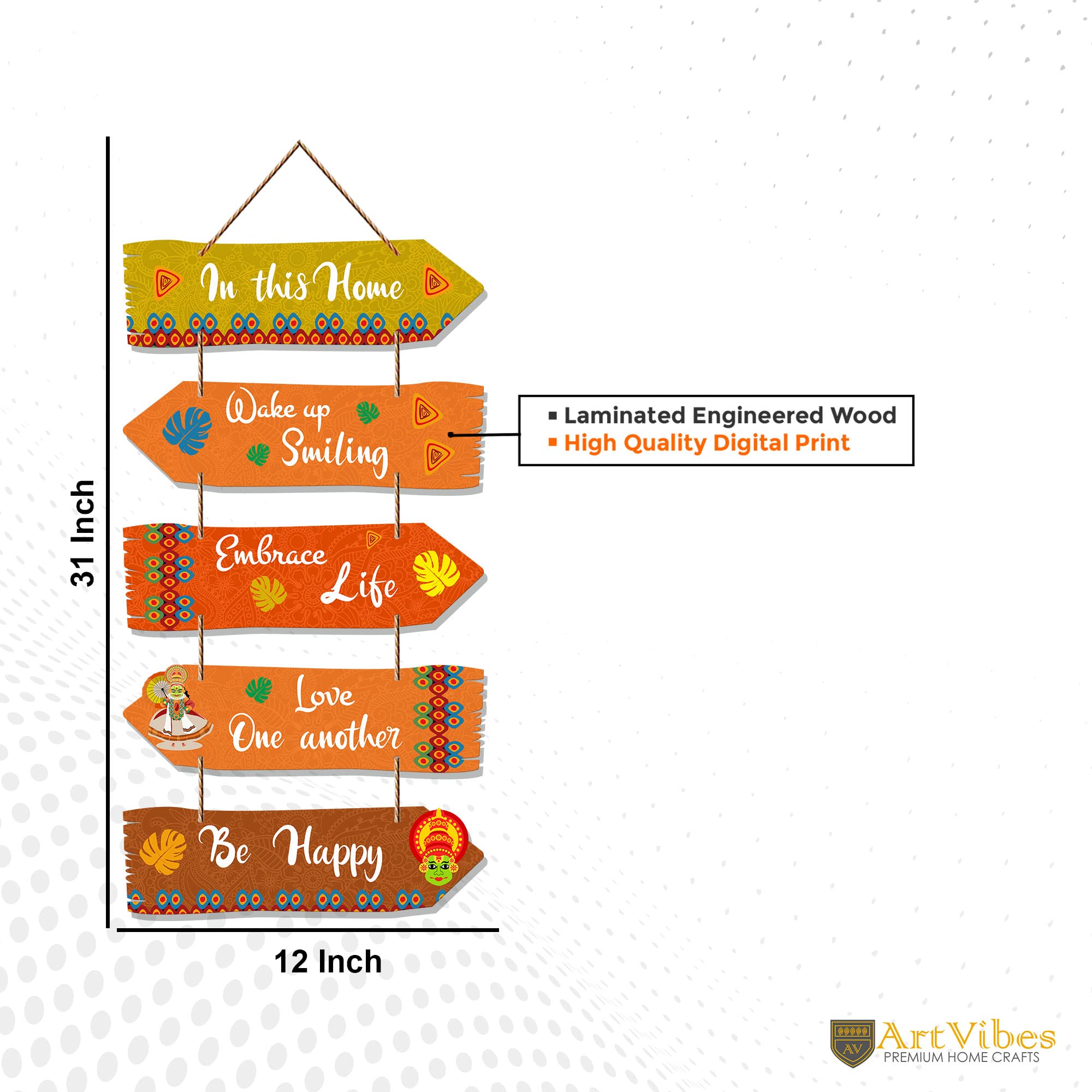 Artvibes Home Quotes Decorative Wall Art MDF Wooden Hanger for Living Room | Bedroom | Gifts | Hangings for Home Decoration | Mo