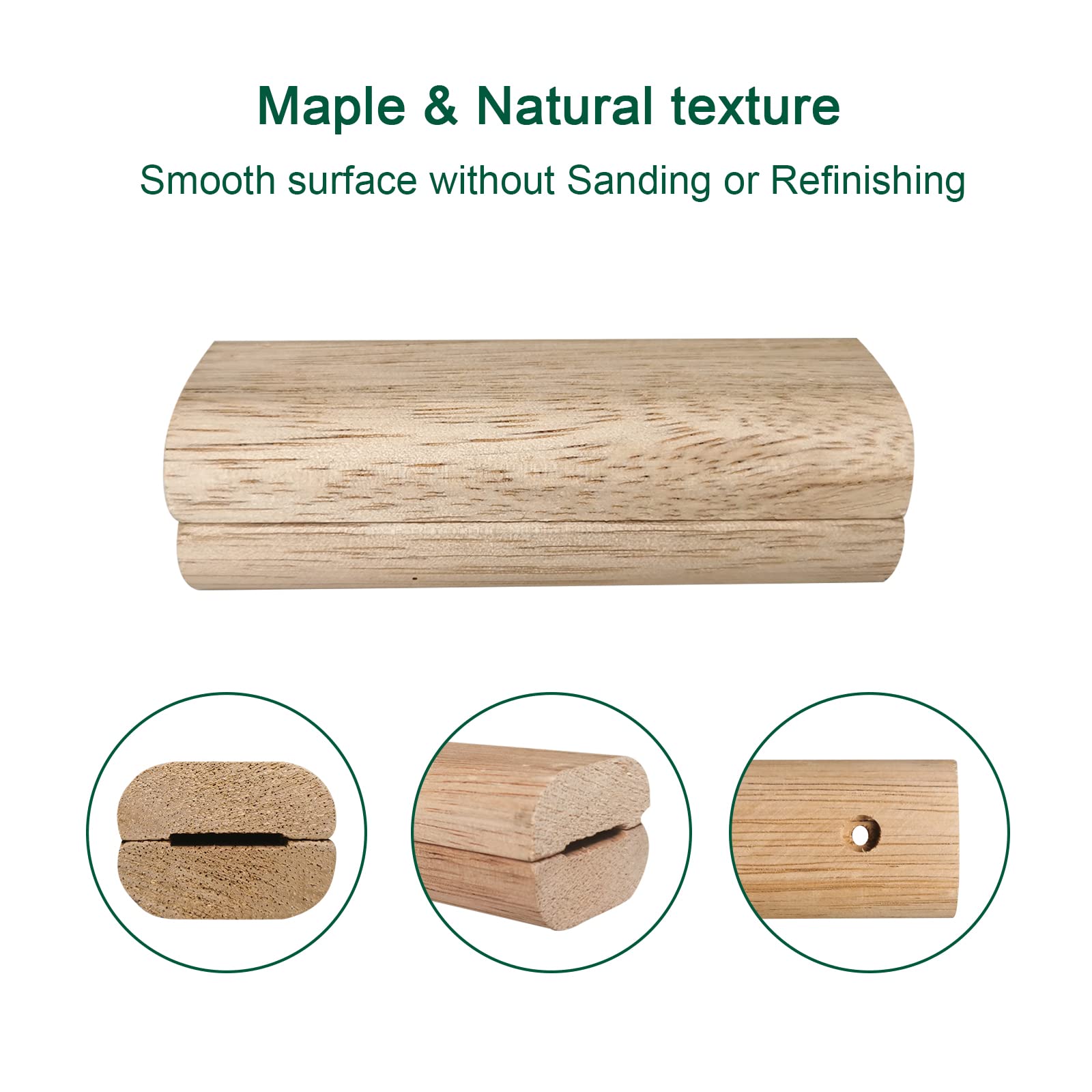 Quantfire 4" Wood Block Replacement for Big Green Egg - Light Brown, Includes Screws
