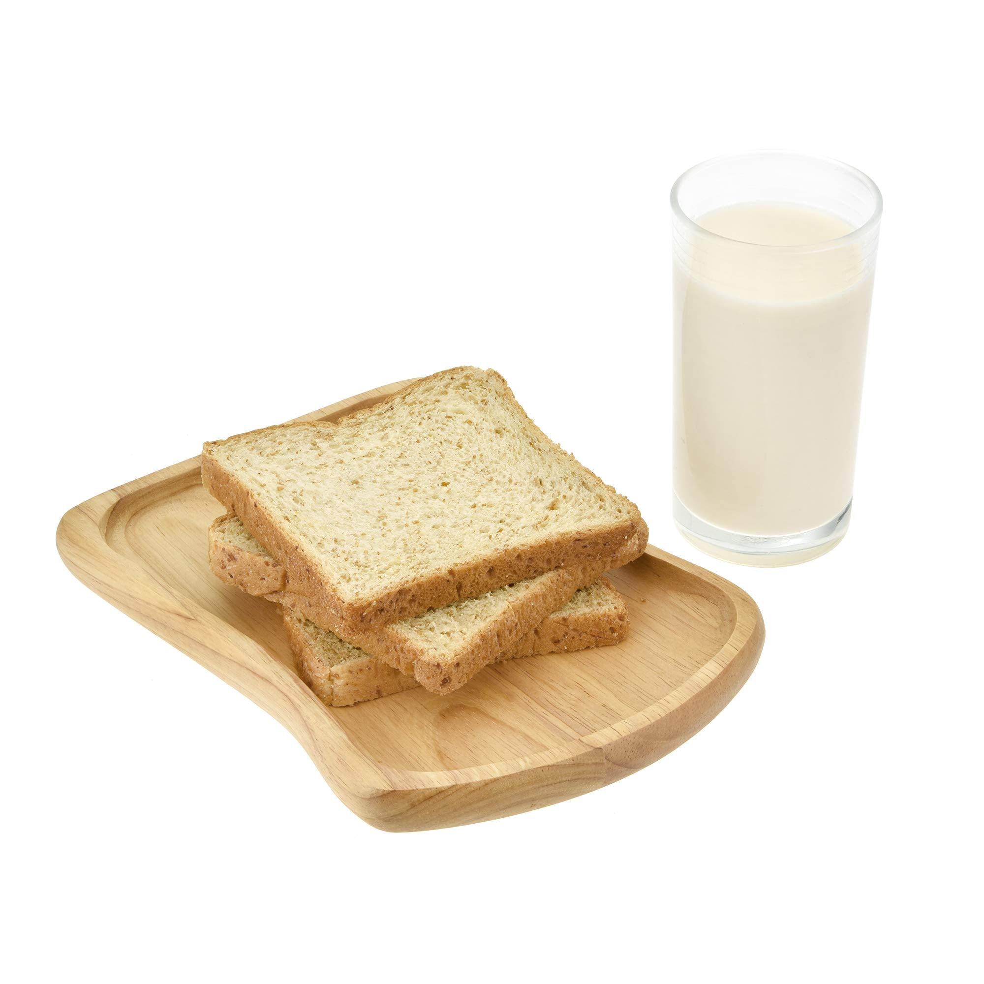 Aeravida Cute Toast Bread Shaped Native Natural Wood Hand Carved Plate | Wooden Plate Or Tray | Hand Carved Wood Plate | Wooden