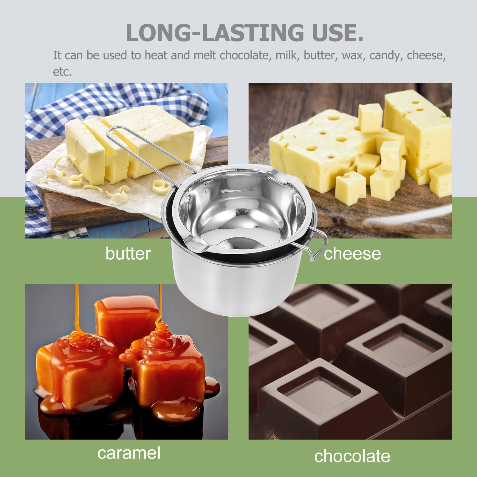 Healifty Boiler Pot Melting Chocolate 1 Set Double Boiler Stainless Steel Melting Pot For Melting Chocolate Candy Candle Soap An