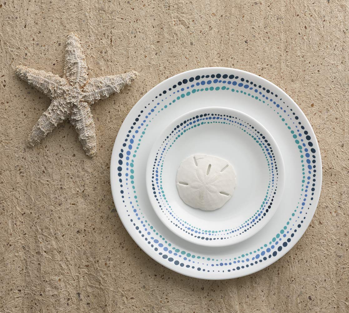 Corelle Vitrelle 18-Piece Service for 6 Dinnerware Set, Triple Layer Glass and Chip Resistant, Lightweight Round Plates and Bowl