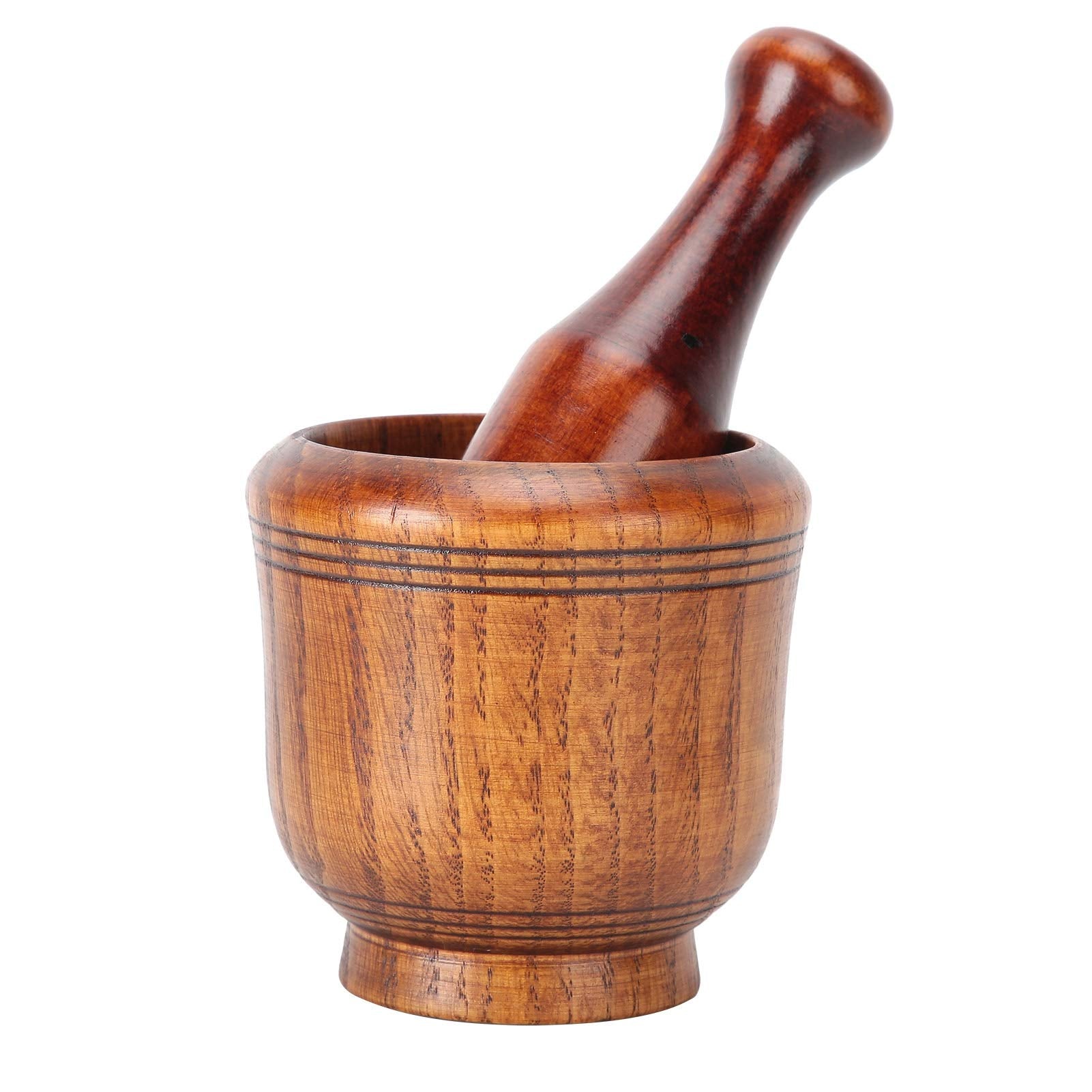 Luvitory Mortar And Pestle Set, Wooden Spice Grinder Manual Garlic Masher Pepper Press Ginger Crusher Herb Spices Grinder Set Ki