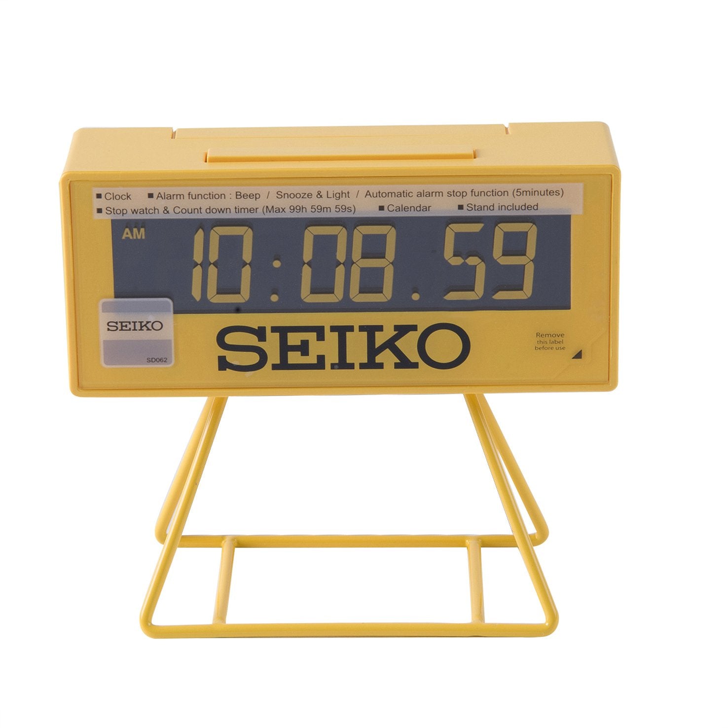 Seiko Qhl062Y Digital Alarm Clock Yellow