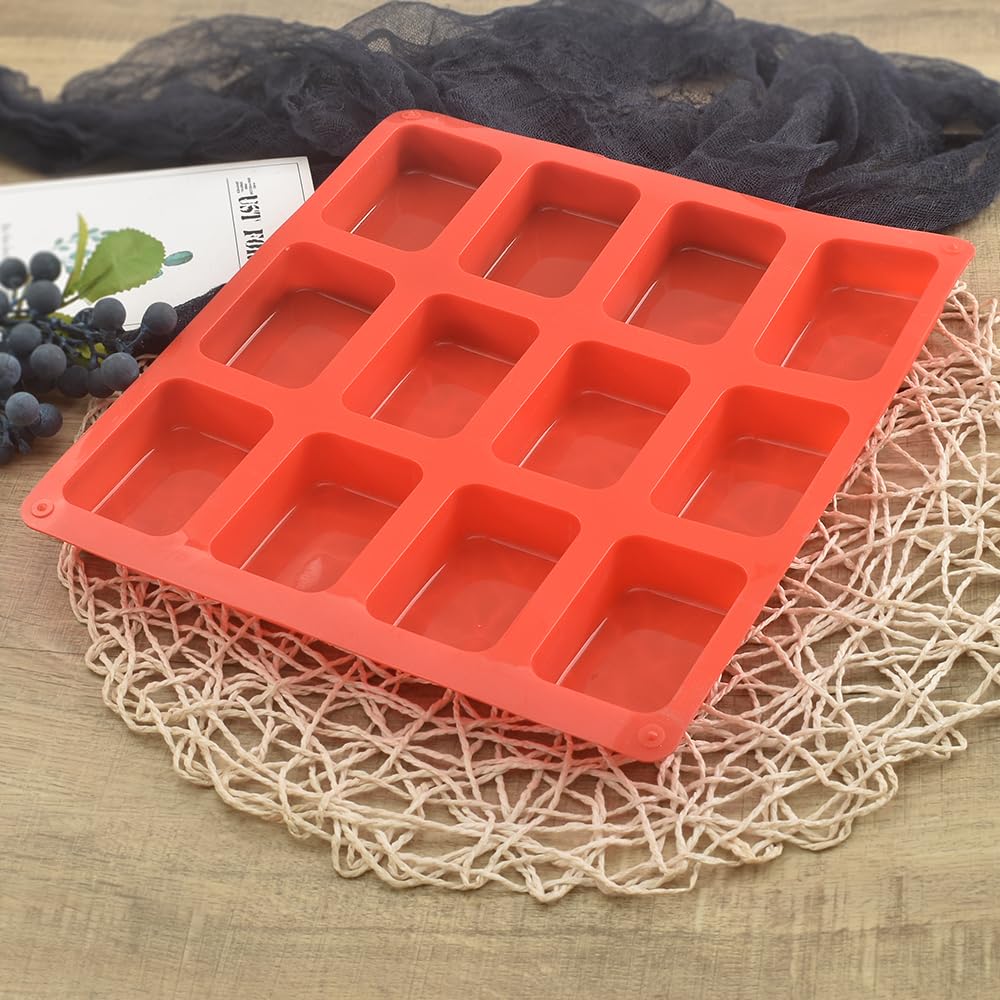 Ionegg Silicone Mini Loaf Pan, Non-Stick Mini Bread Pan, 12 Cavity Silicone Bread Baking Mold, For Mini Loaf Cake, Bread, Meatlo