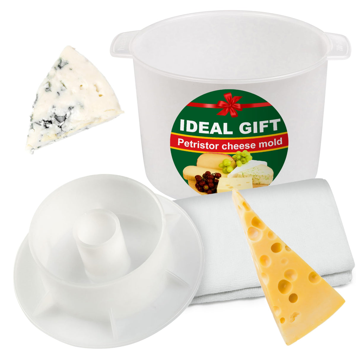 Cheese Mold For Cheese Making Cheese With Follower Piston 1/2 Gal - Cheesemaking Supplies - Cheese Form Mold - Cheese Making Bas