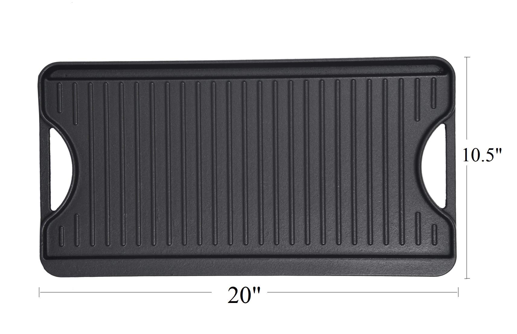 Gassaf Cast Iron Reversible Griddle With Handles, 20 Inch X 10.5 Inch Big Grill Pan For Stovetop