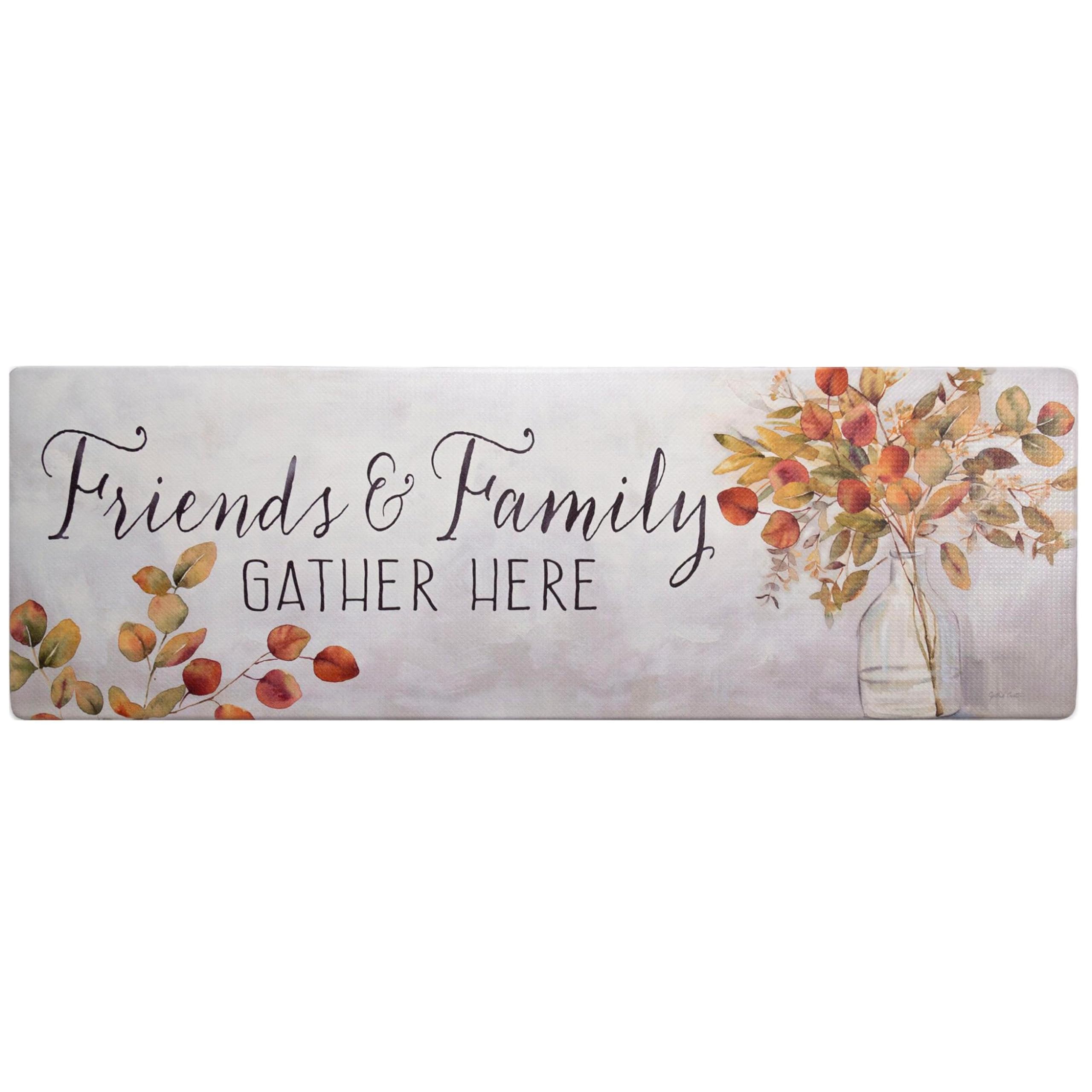 Home Dynamix Cozy Living Friends And Family Gather Eucalyptus Floral Runner Anti-Fatigue Kitchen Mat, Non-Slip Floor Mat, Padded
