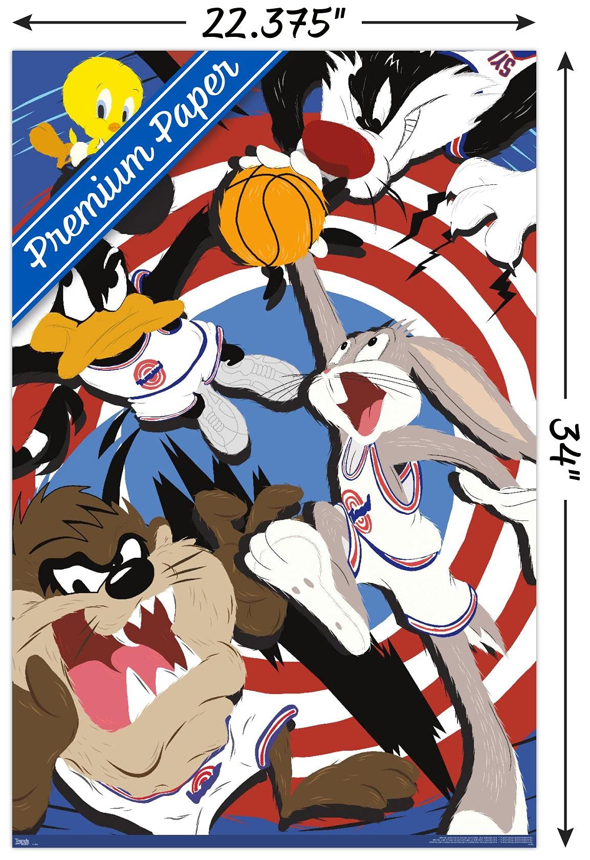 Trends International Looney Tunes: Space Jam - Court Wall Poster, 22.375'' X 34'', Premium Unframed Version