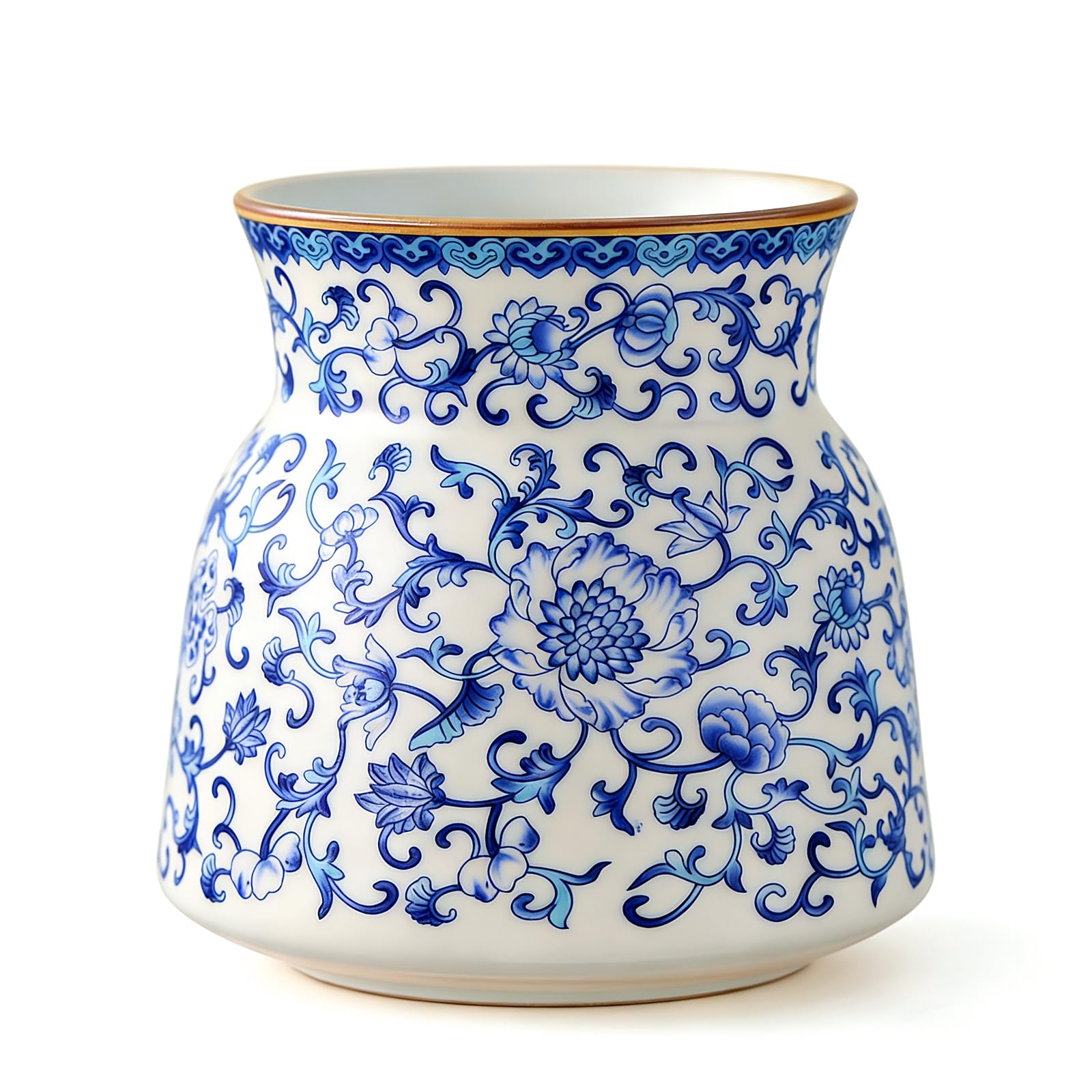 CmengAo Blue and White Porcelain Coffee Mug No Handle, 10 oz